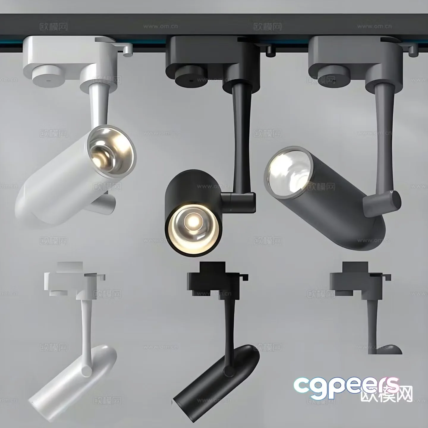 Modern downlight spotlight track light 3d model