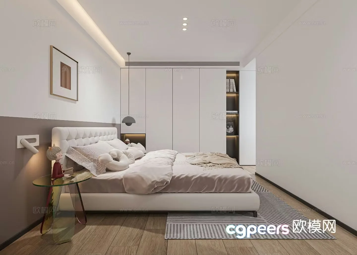 Modern bedroom master bedroom 3d model