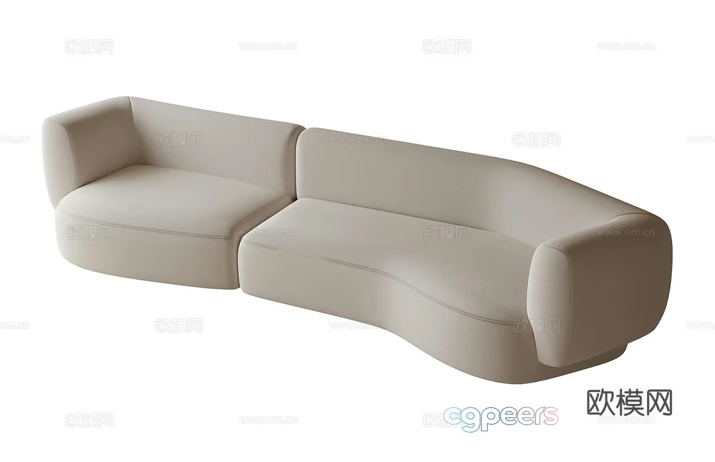 Modern curved sofa fabric sofa 3d model