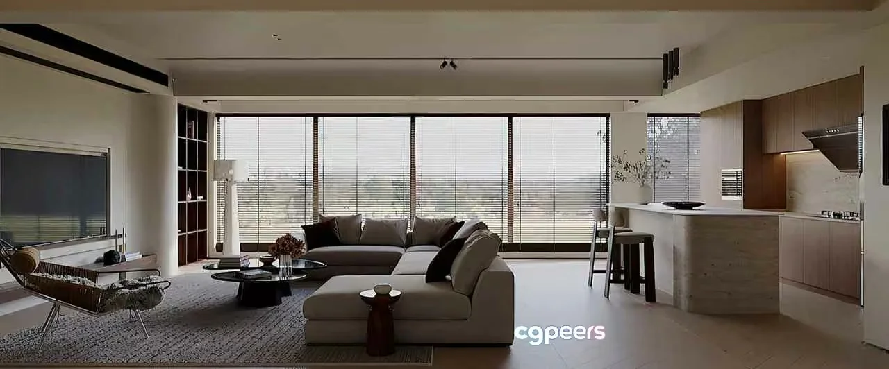Modern Living Room 3D Model – 5982 – VRAY Render