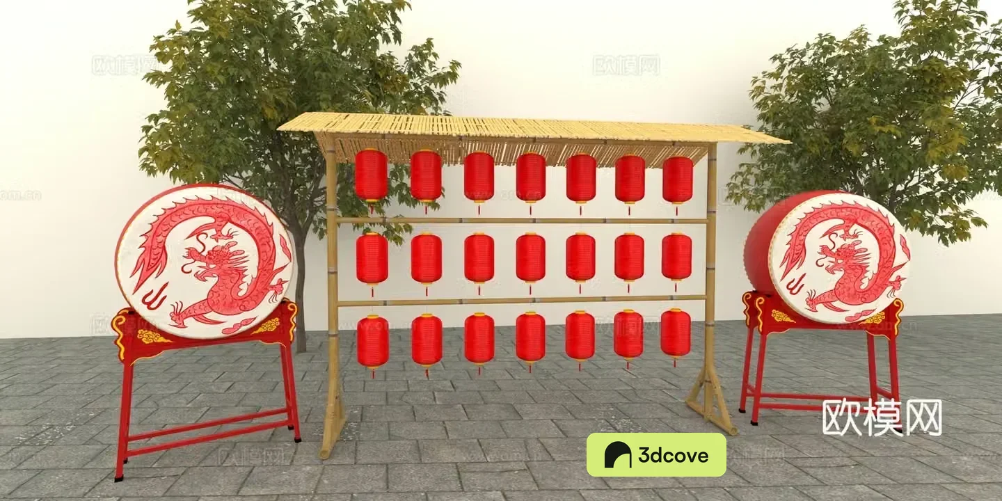 Chinese style display lantern stand national fashion display