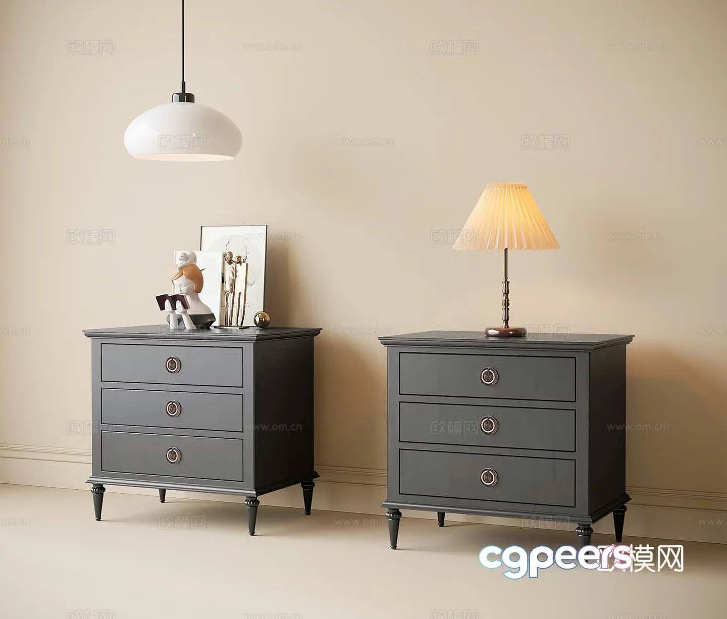 French bedside table lamp bedside chandelier 3d model