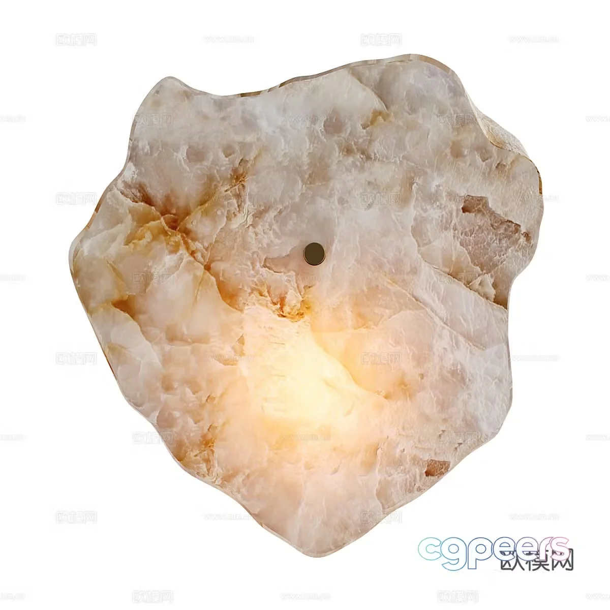 New Chinese style light luxury translucent stone decorative wall lamp 3D model
