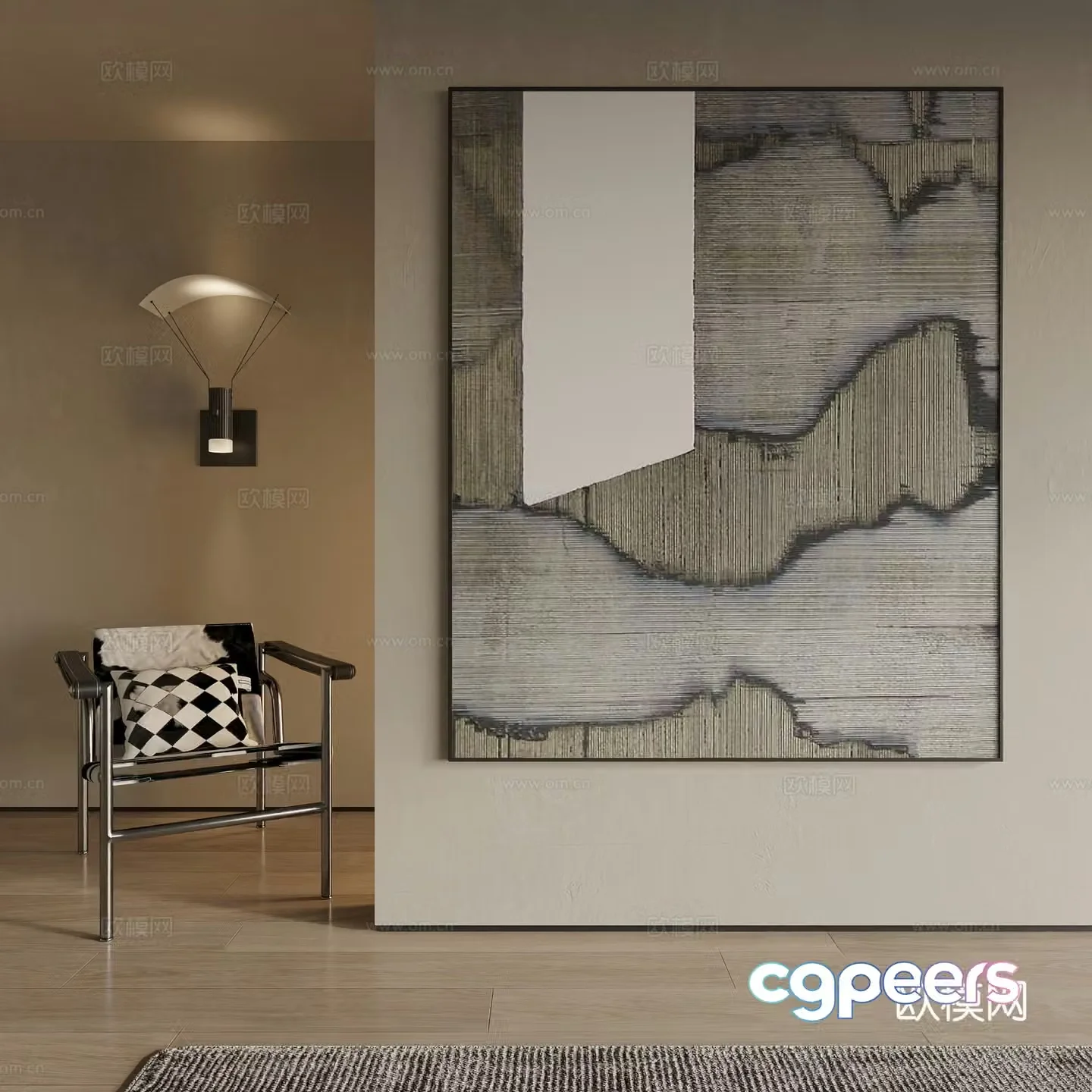Modern decorative painting 3d model