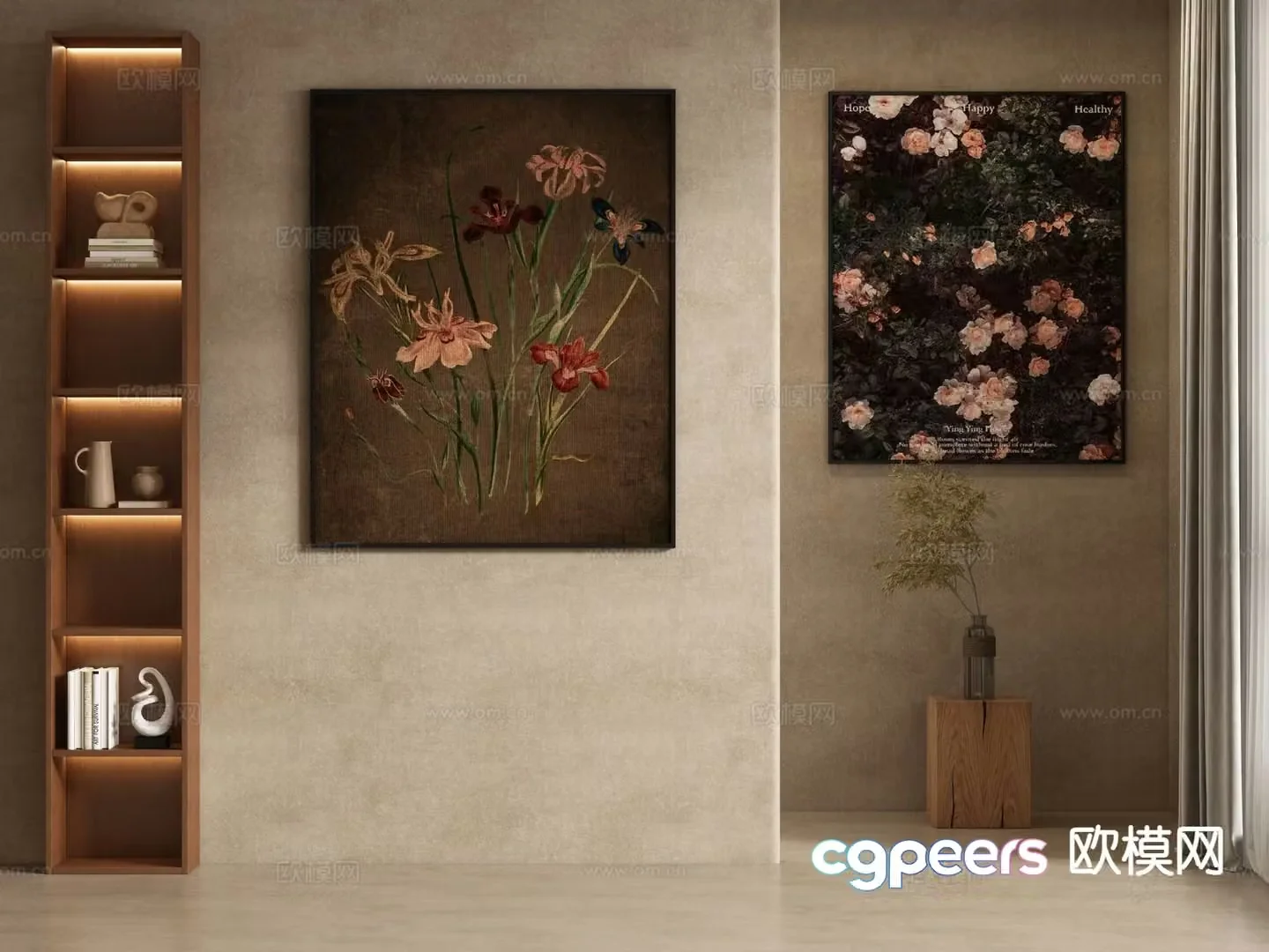 Medieval style art painting decorative painting 3d model