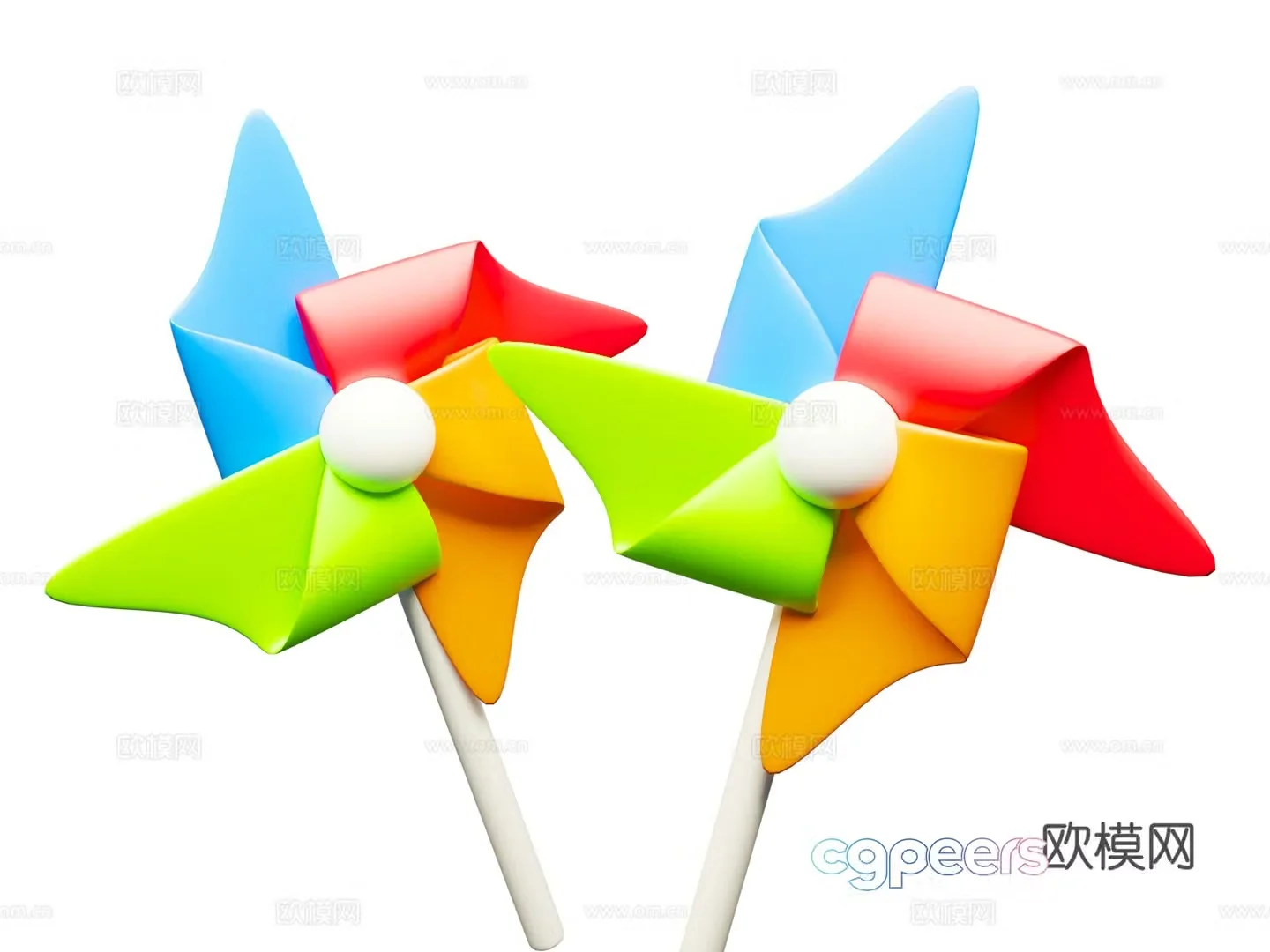 Pin wheel windmill cartoon windmill children’s toy 3d model