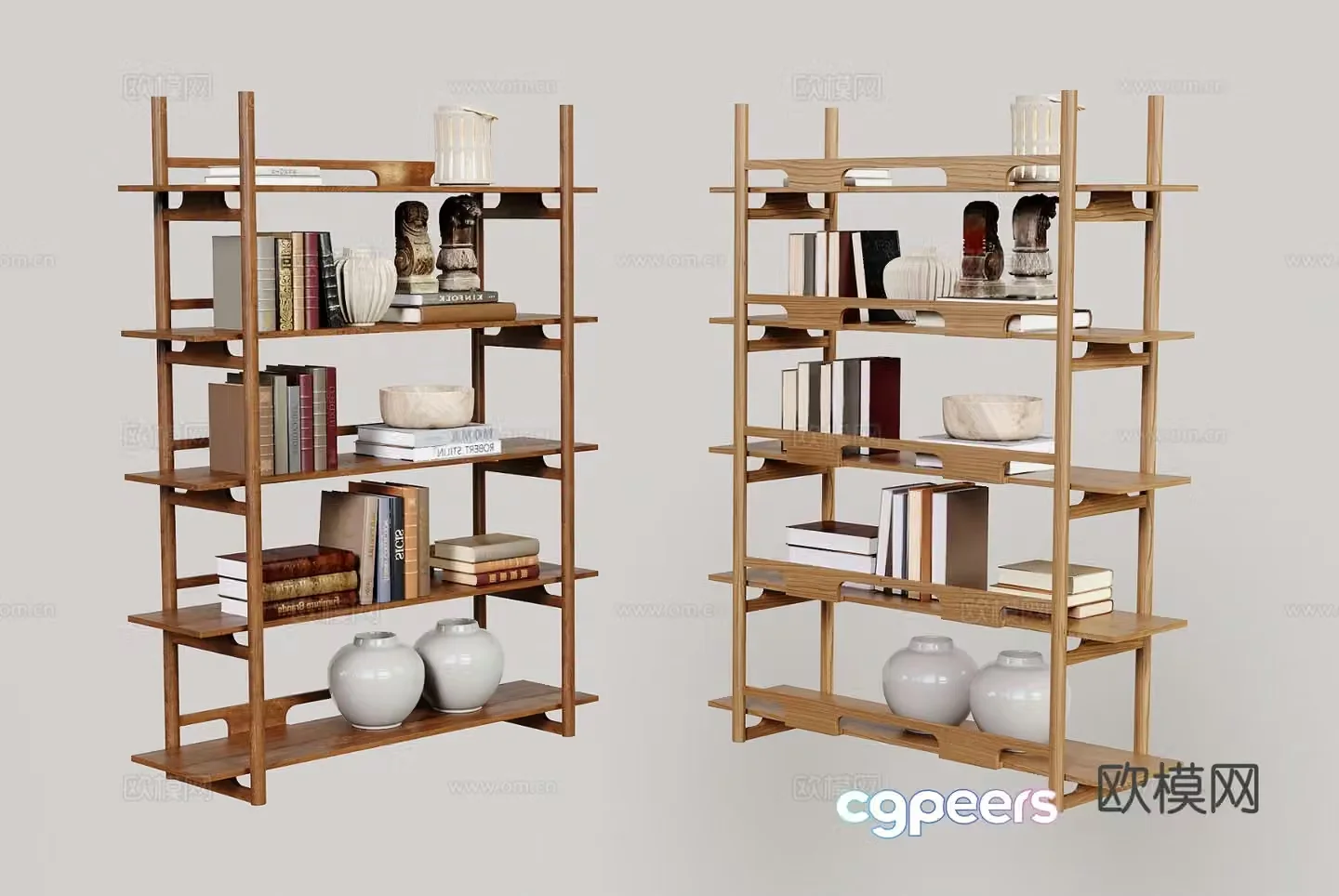 wabi-sabi bookcase bookshelf 3d model