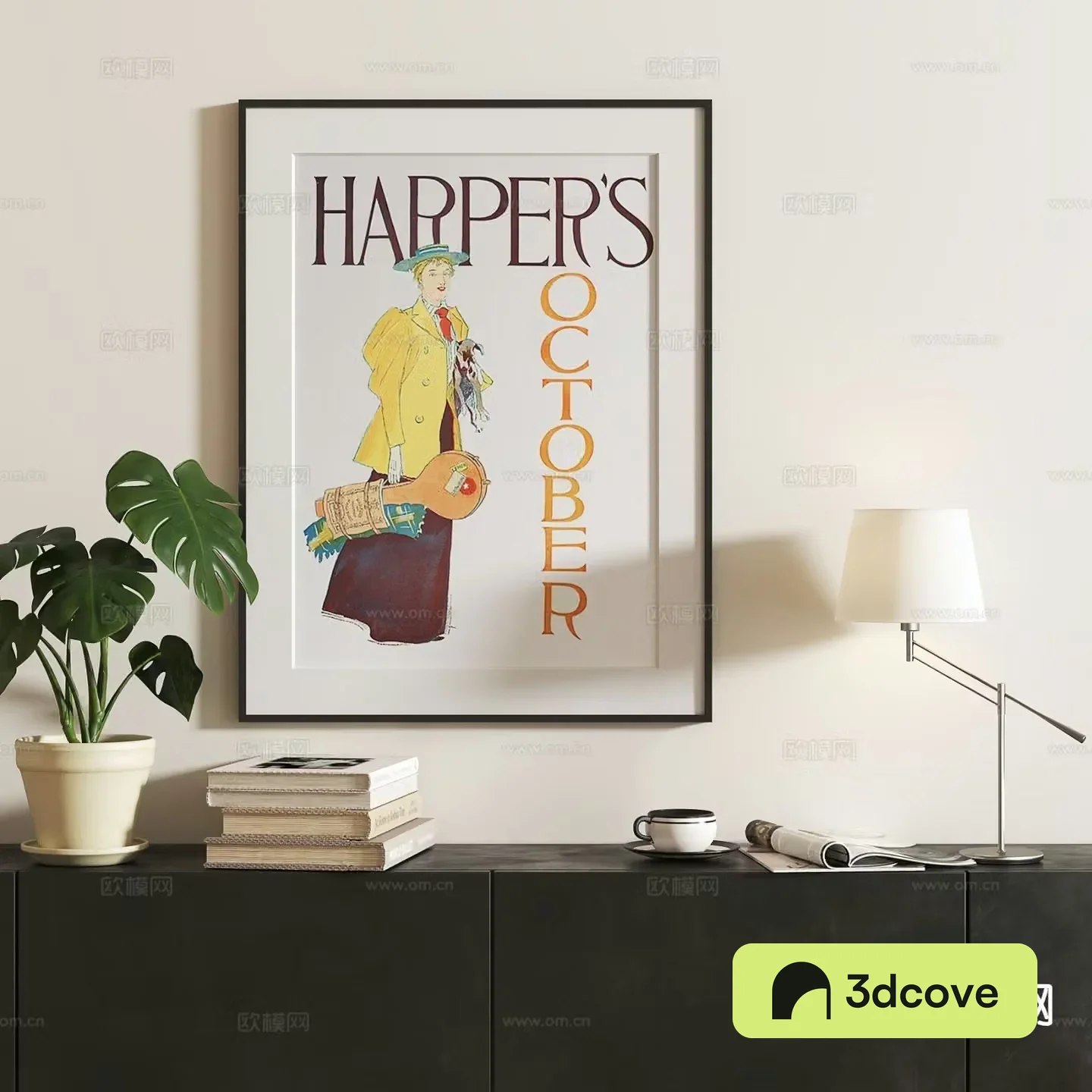 French retro hanging painting character hanging painting cartoon painting