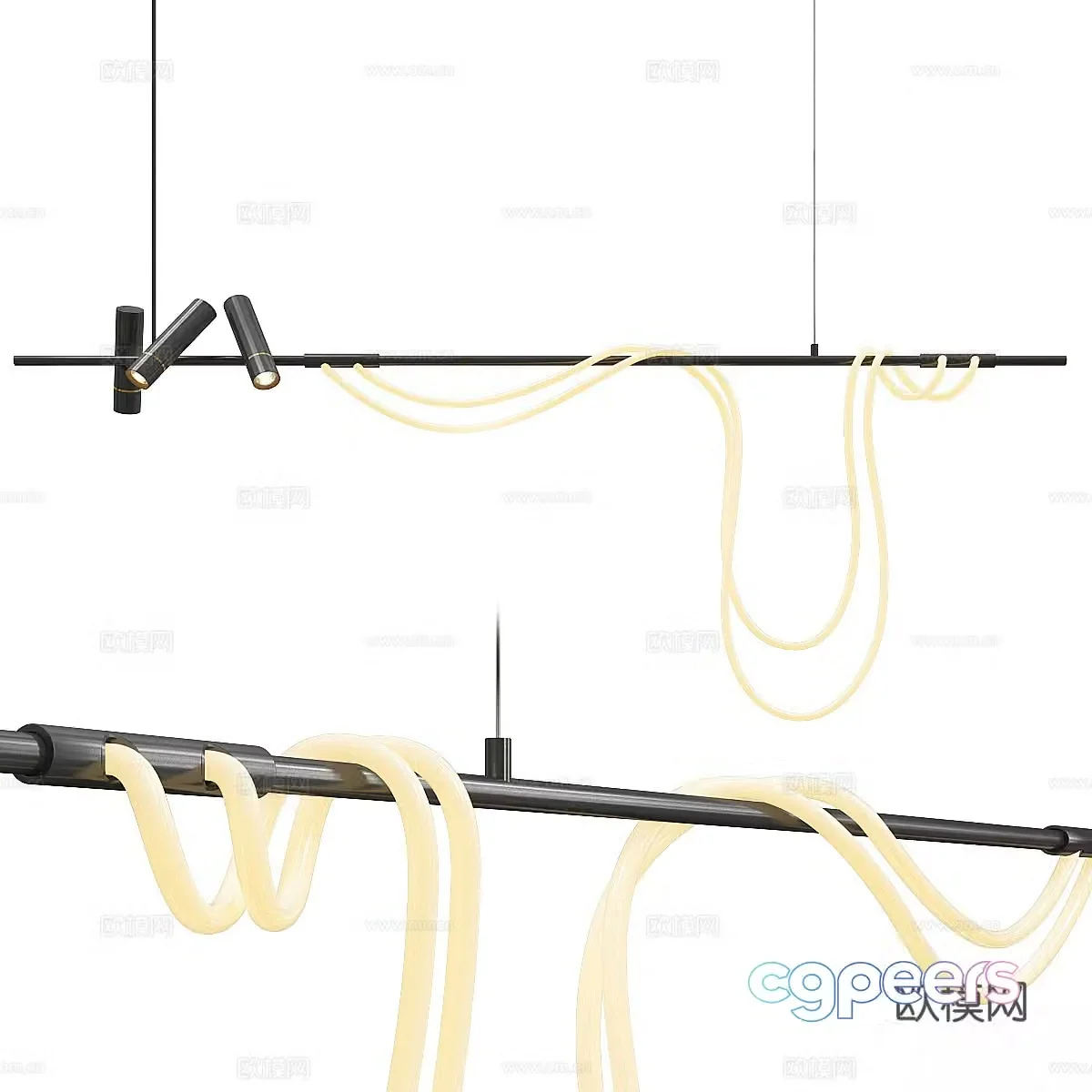 Modern Italian light luxury decorative chandelier 3d model