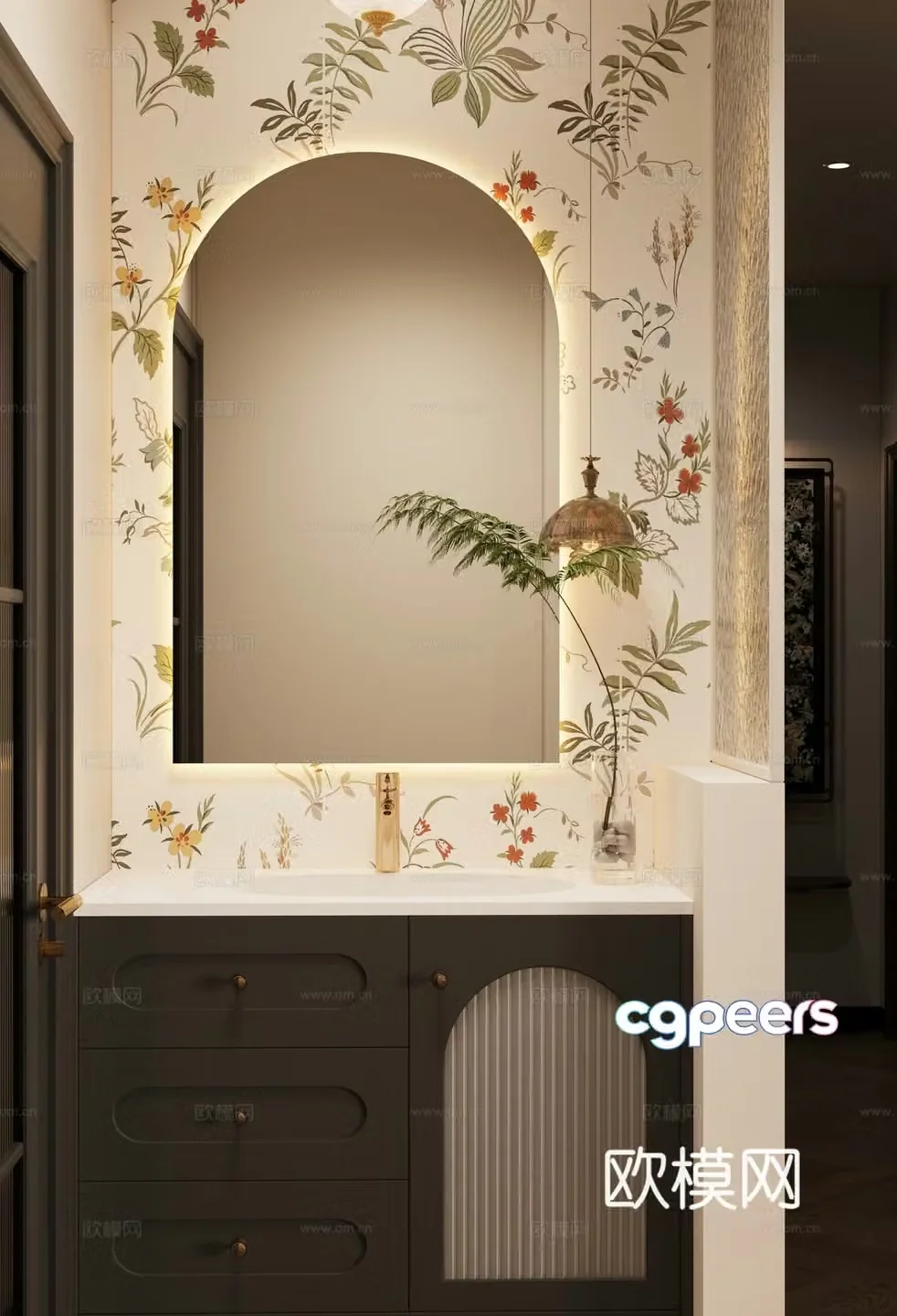French medieval bathroom sink 3D model