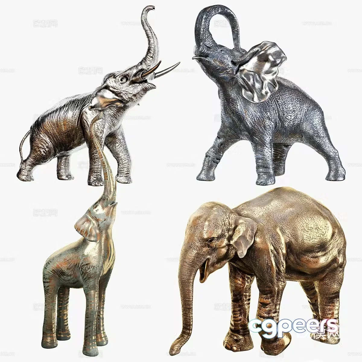 New Chinese style elephant sculpture ornament 3D model