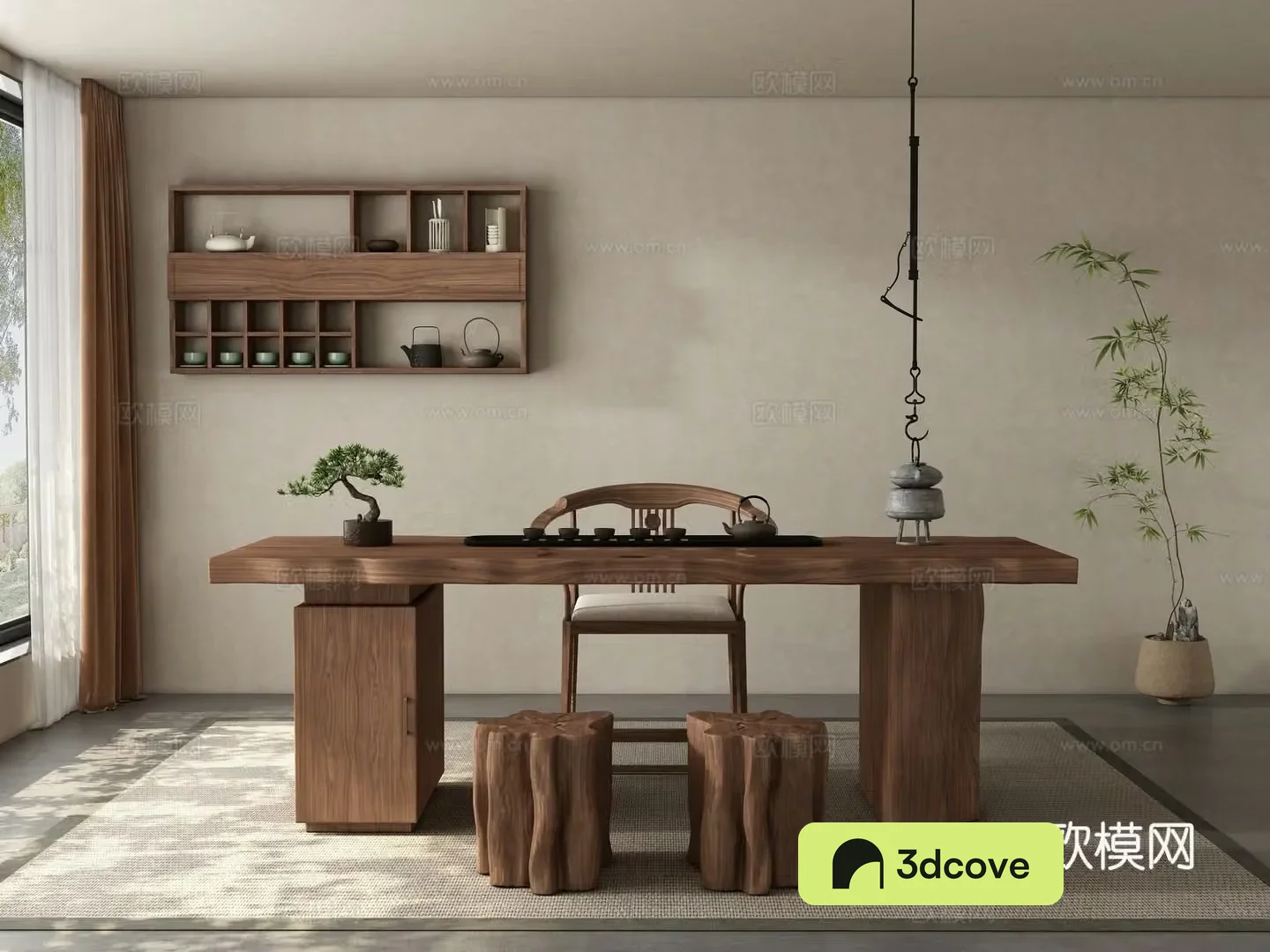 New Chinese style medieval tea room tea table and chair