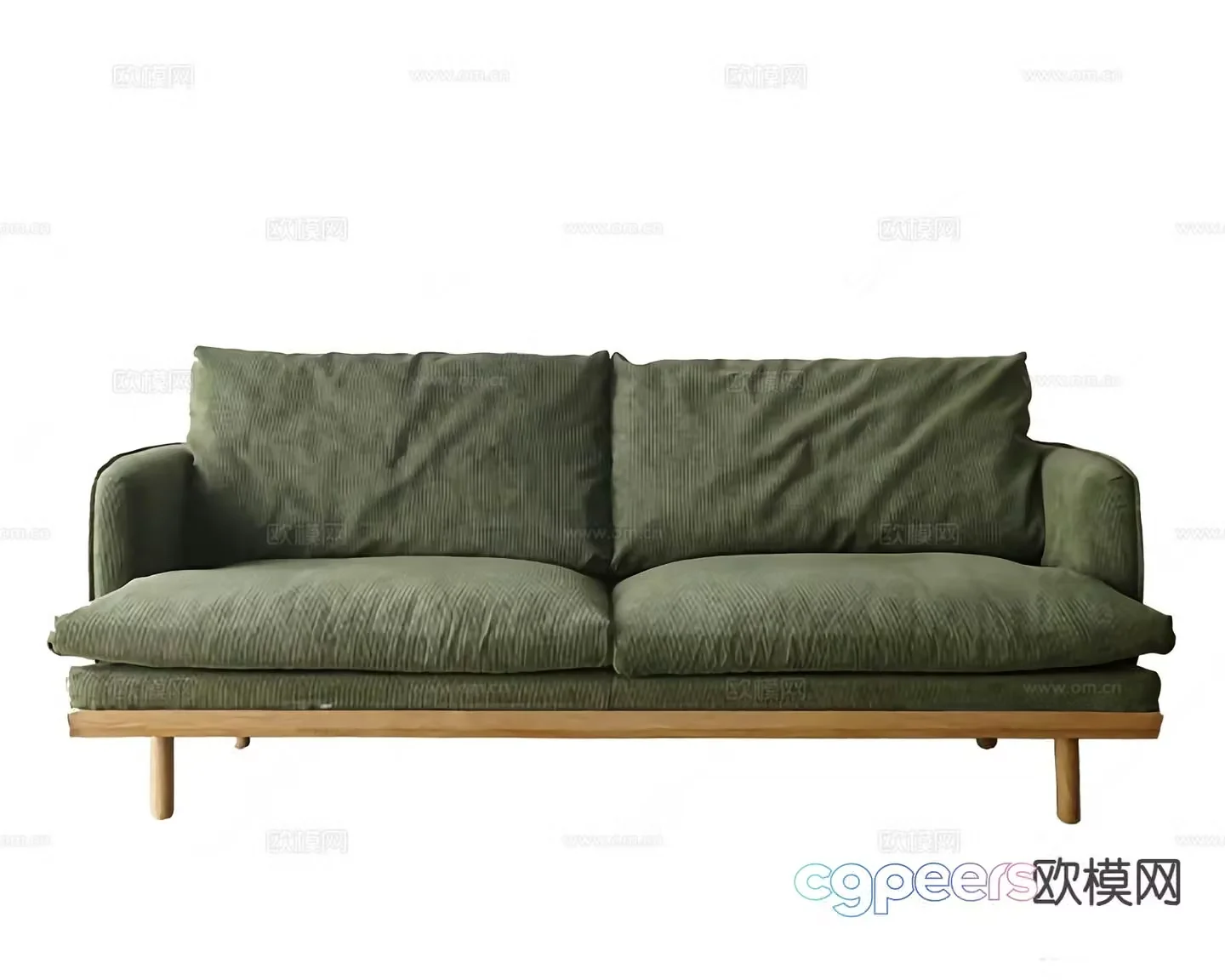 Double sofa dark green sofa 3d model