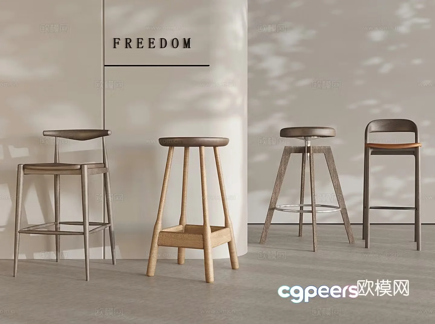 Bar stool bar stool high stool 3d model