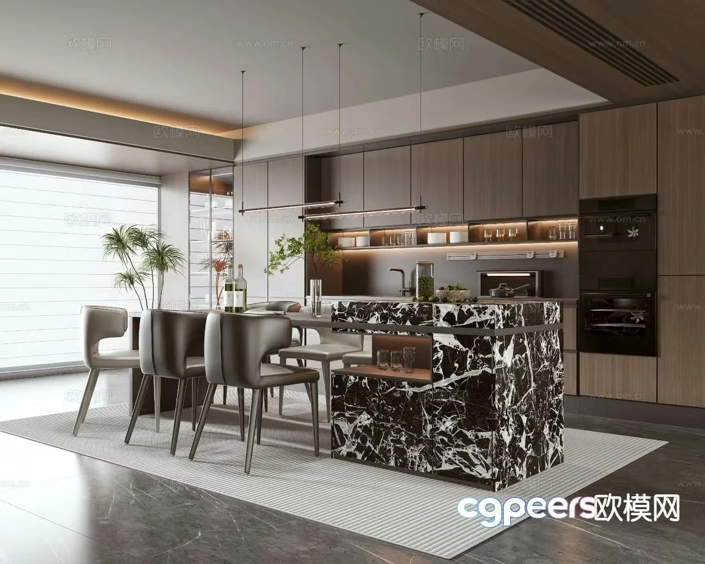 Italian island restaurant 3d model