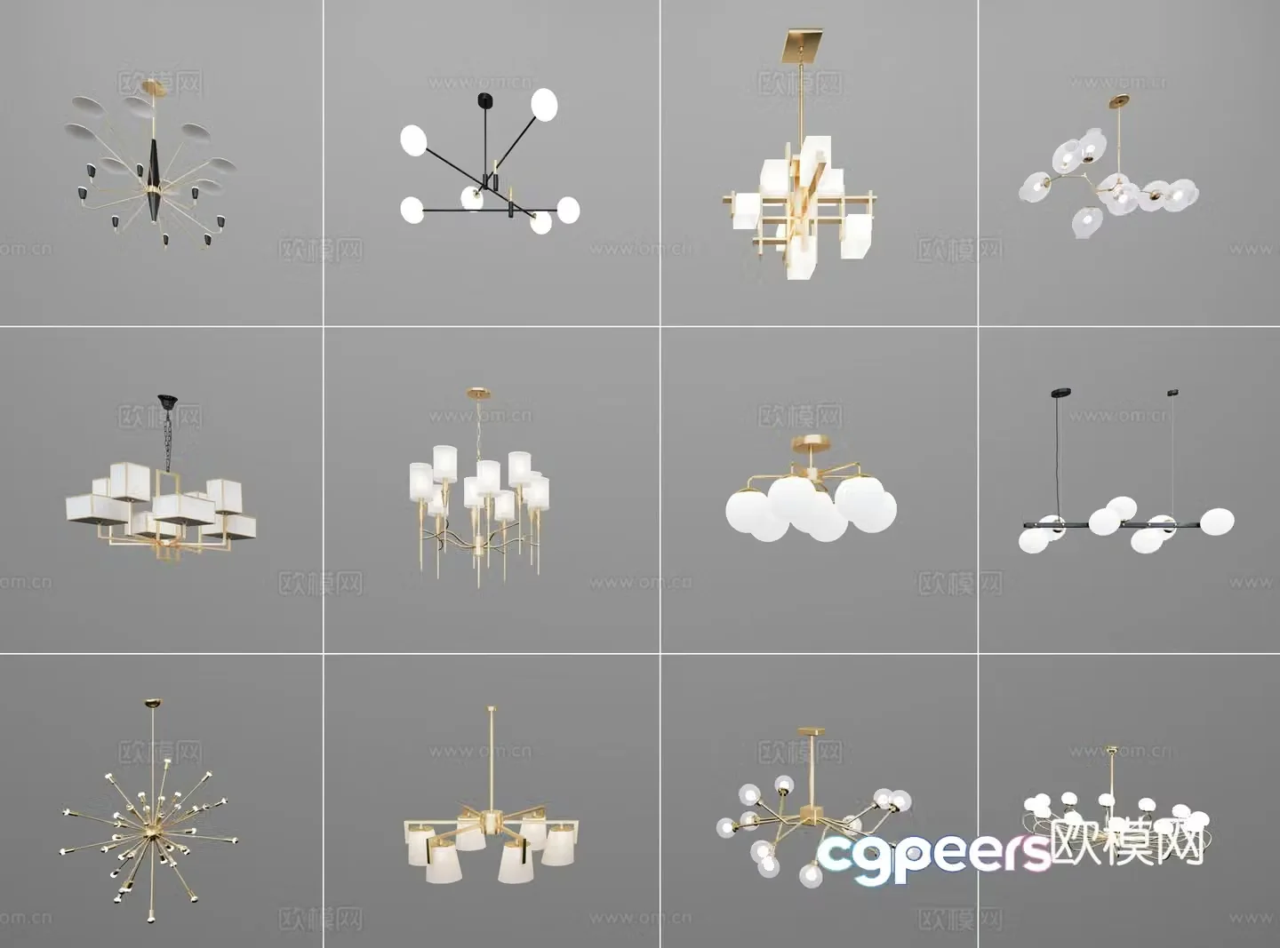 Modern chandelier 3d model