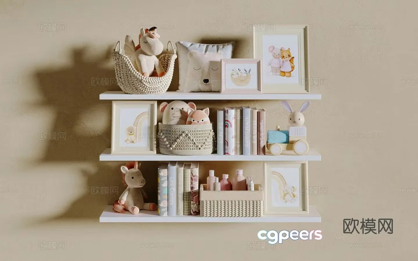 Children’s bookshelf 3d model