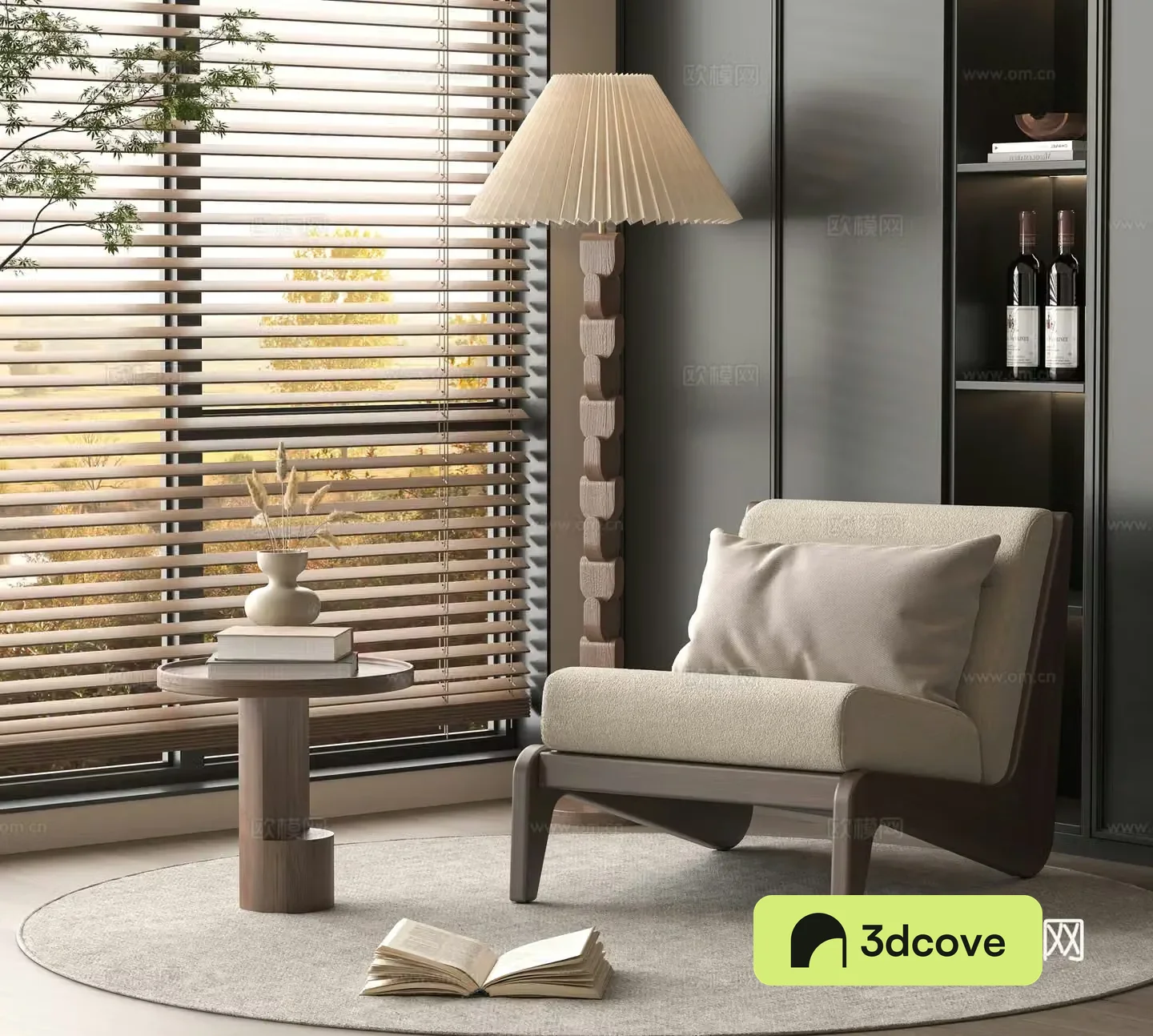 Medium style leisure chair 3d model