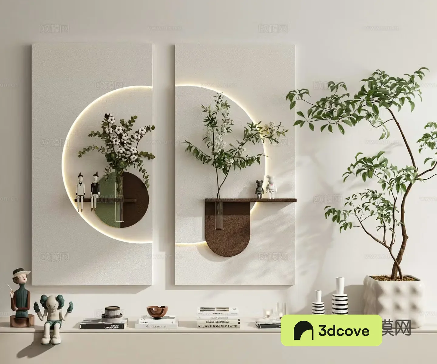 Modern cream style decorative painting hanging painting combination wall decoration pendant