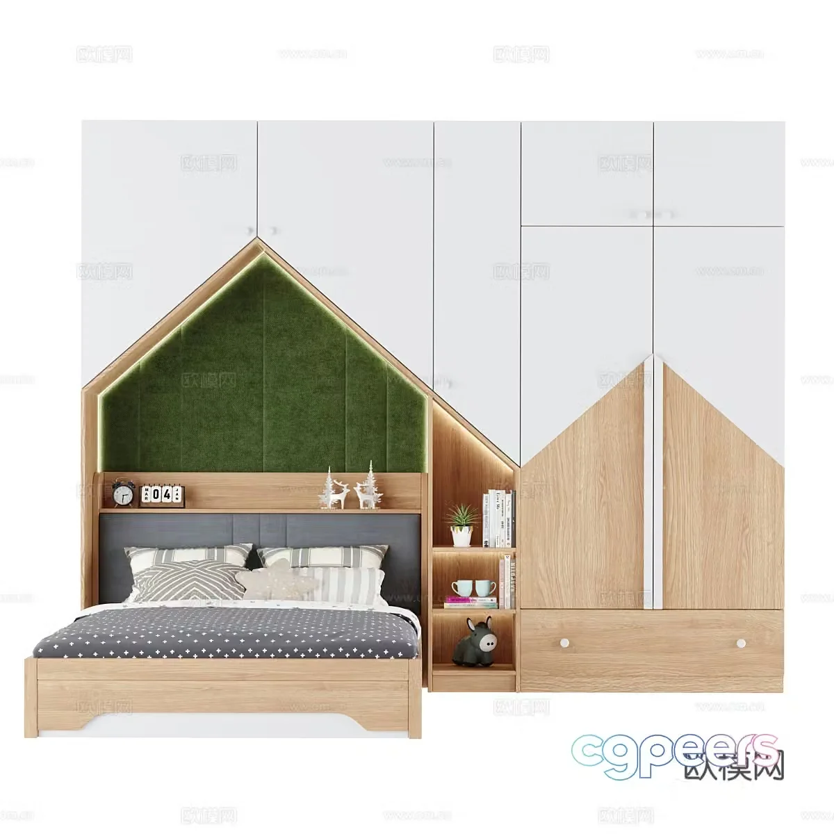 Modern Nordic children’s bed 3d model