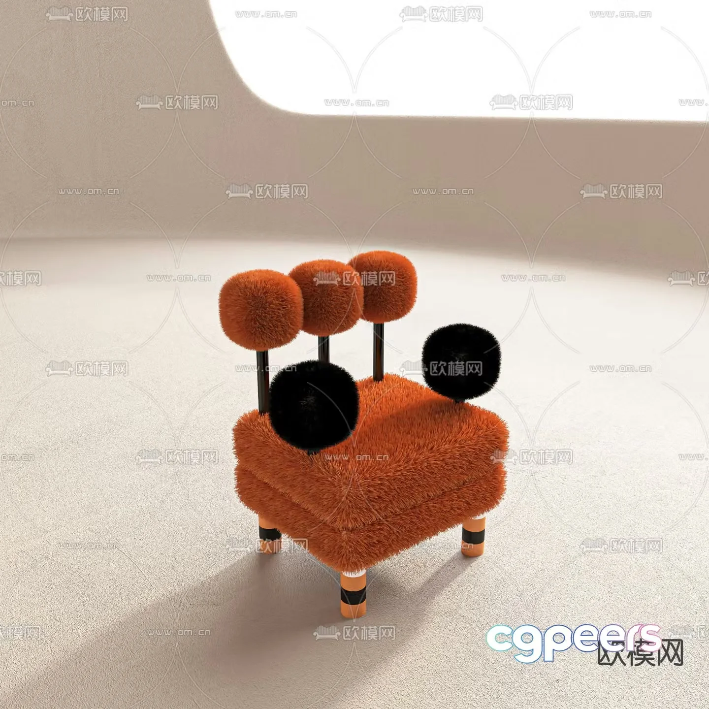 Memphis style chair children’s chair 3d model