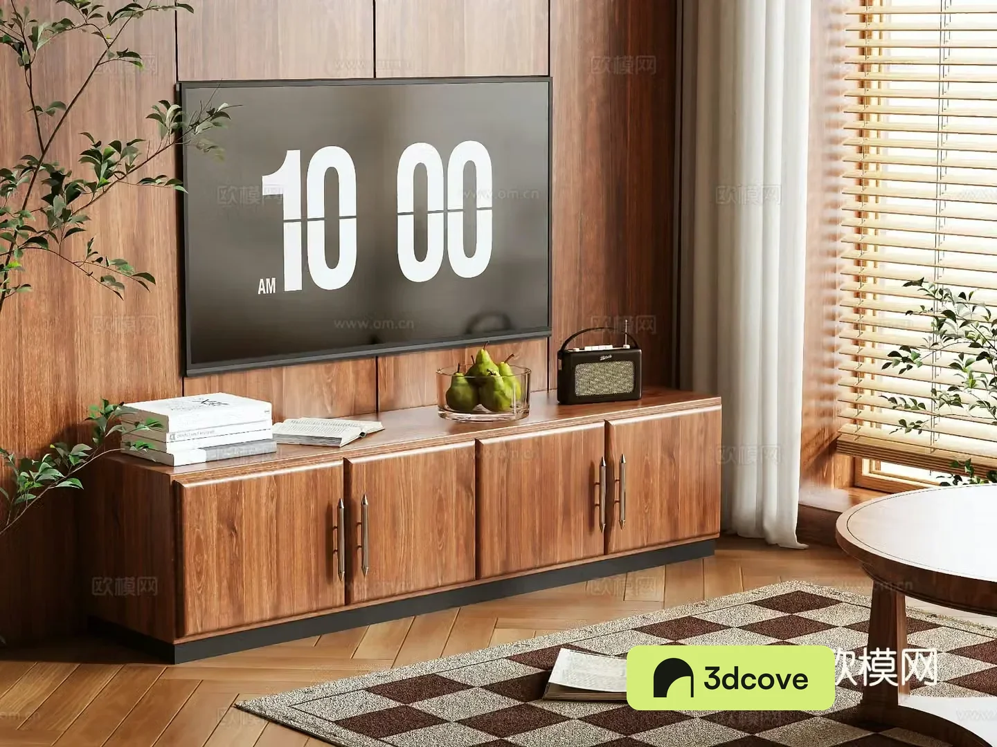 Log style TV cabinet