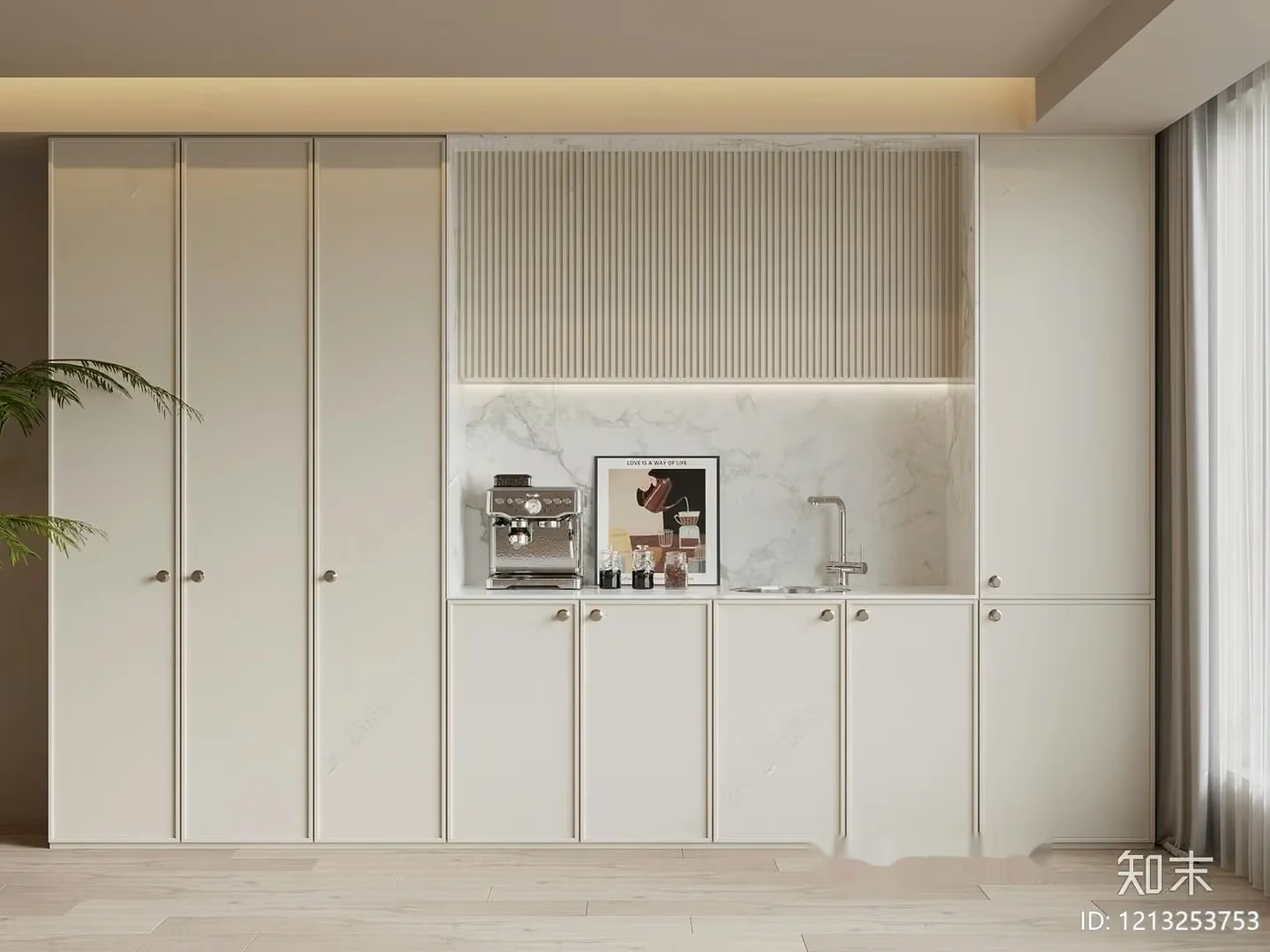 Modern Kitchen Design 3D Model – 5518 – VRAY Render