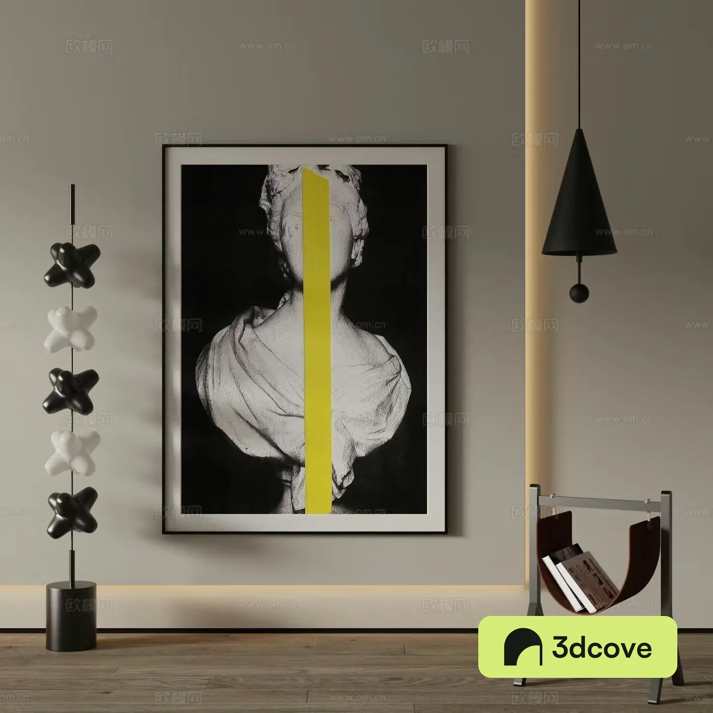 European style decorative paintings 3D model of hanging paintings