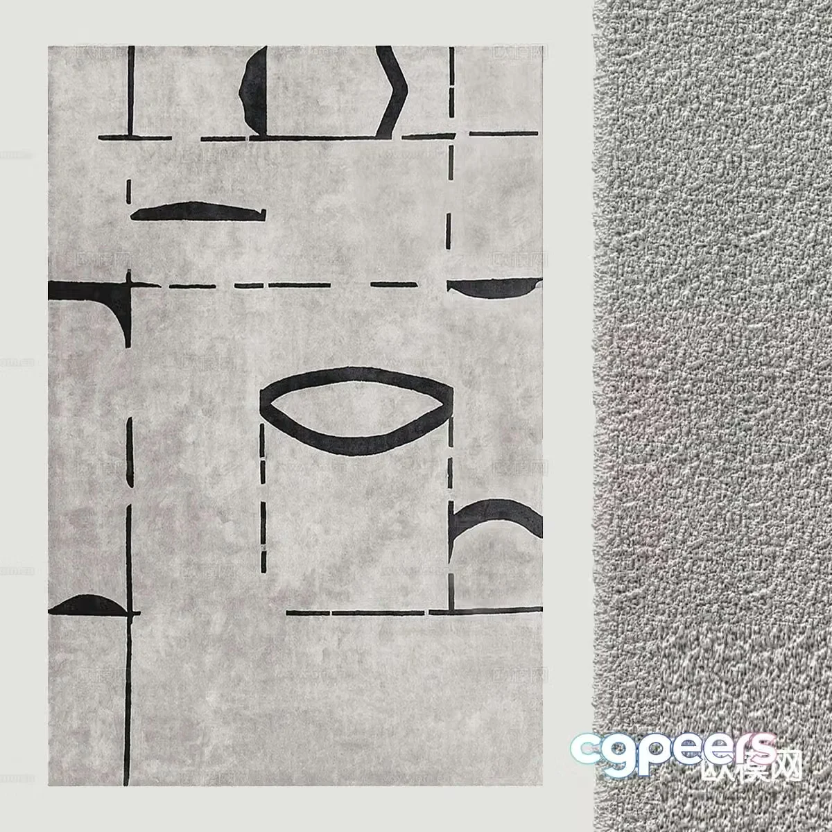 Carpet square rug 3d model