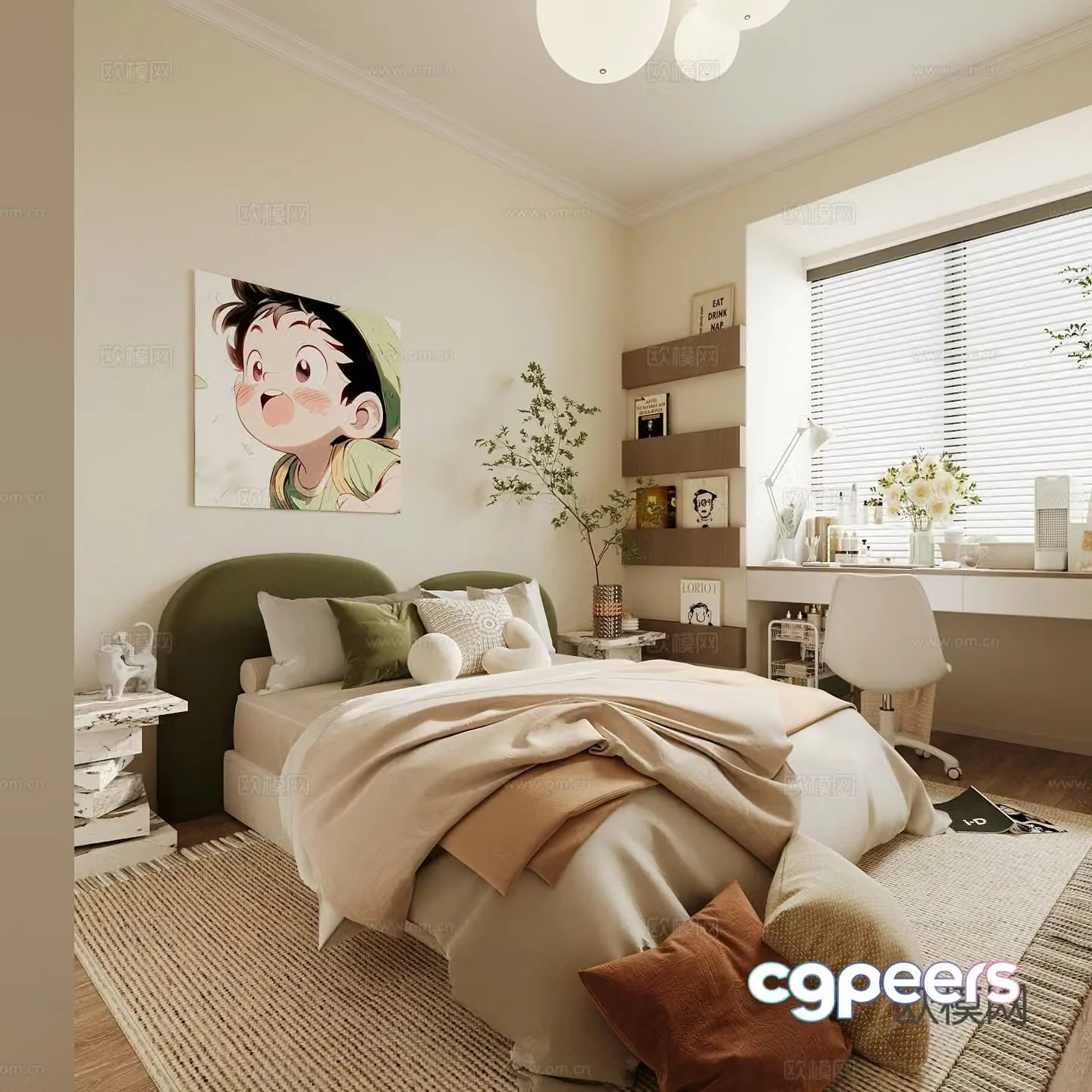 Cream style children’s room boy’s room child’s room 3D model
