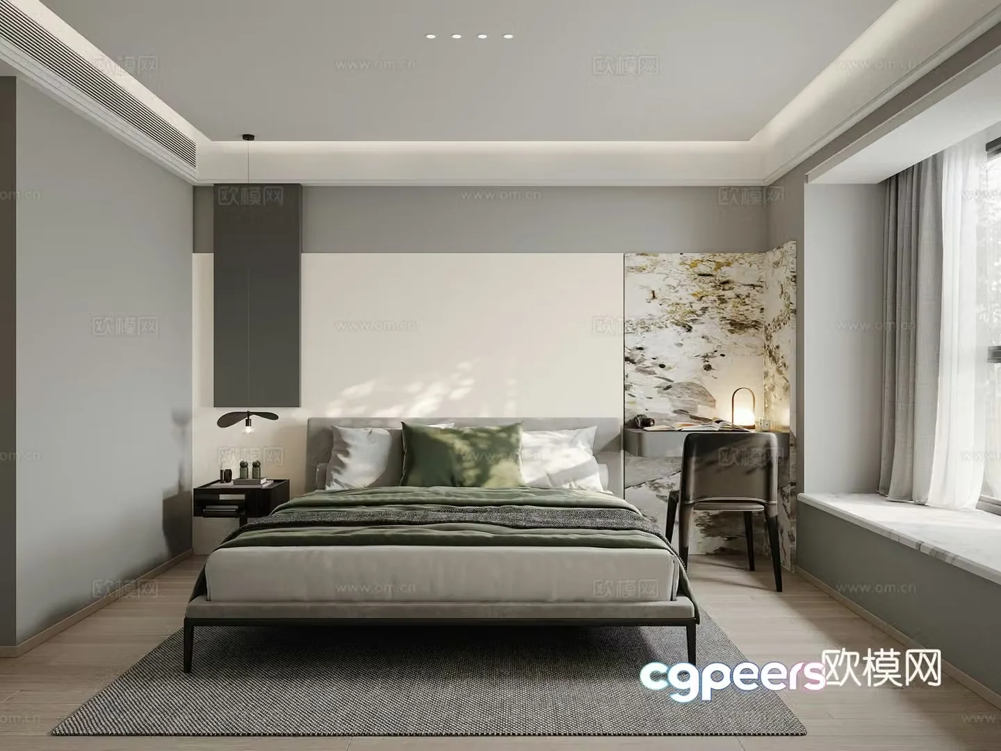Modern bedroom second bedroom 3d model