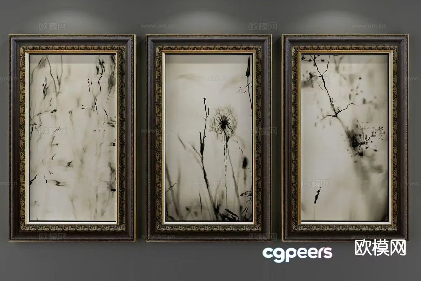 Modern decorative painting art painting 3d model