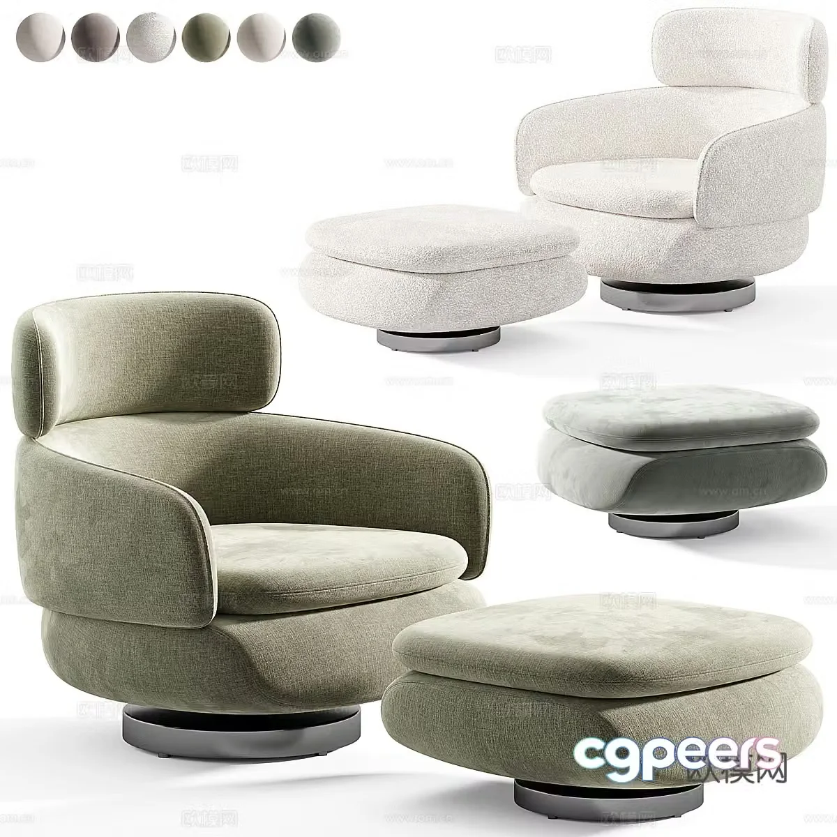 Modern Italian Vivienne armchair 3d model