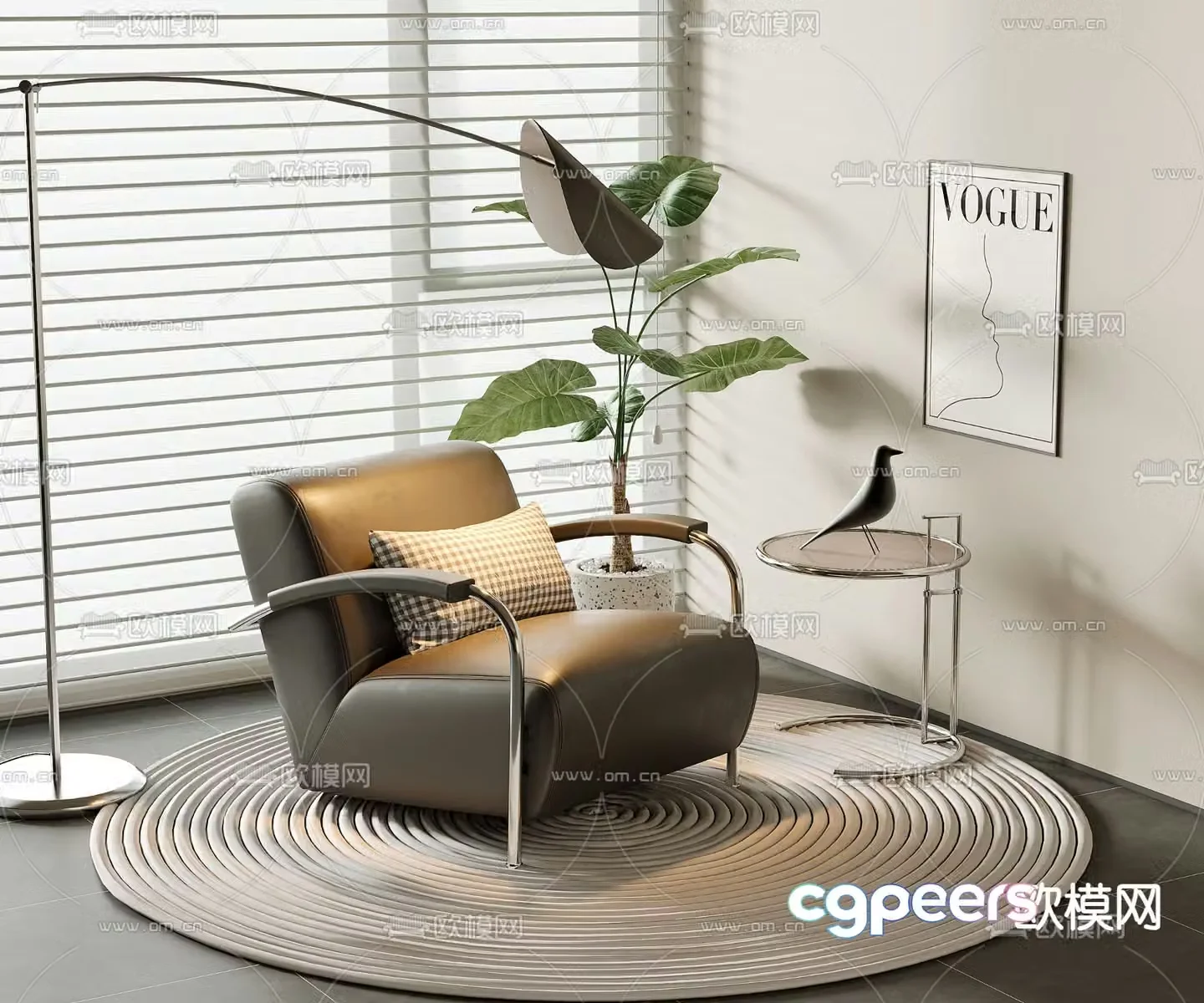 Modern single sofa 3d model