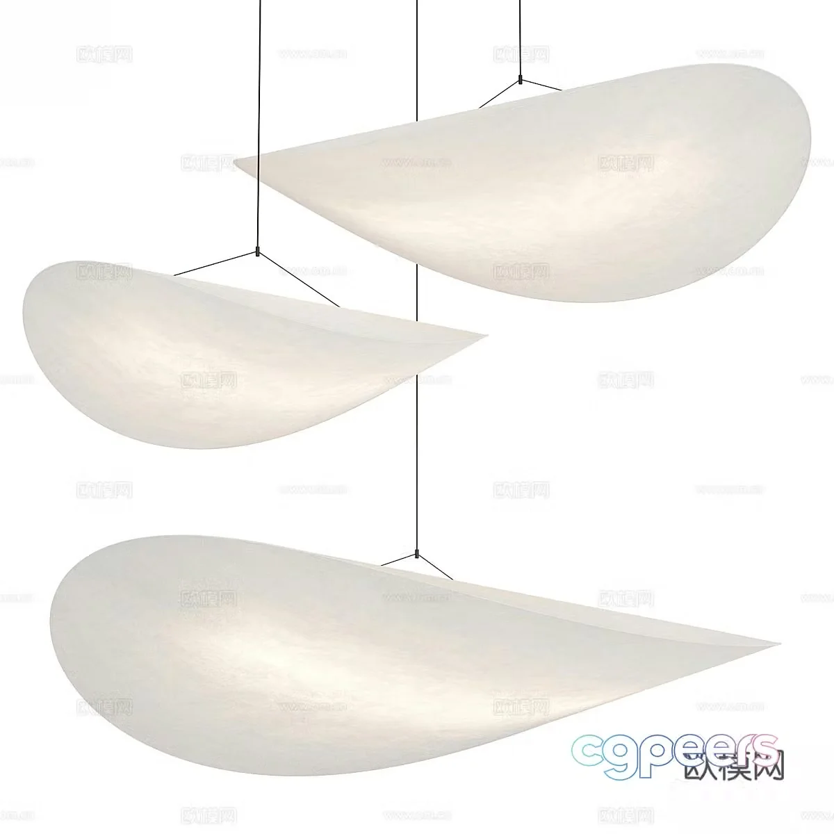 New Chinese craft chandelier 3D model
