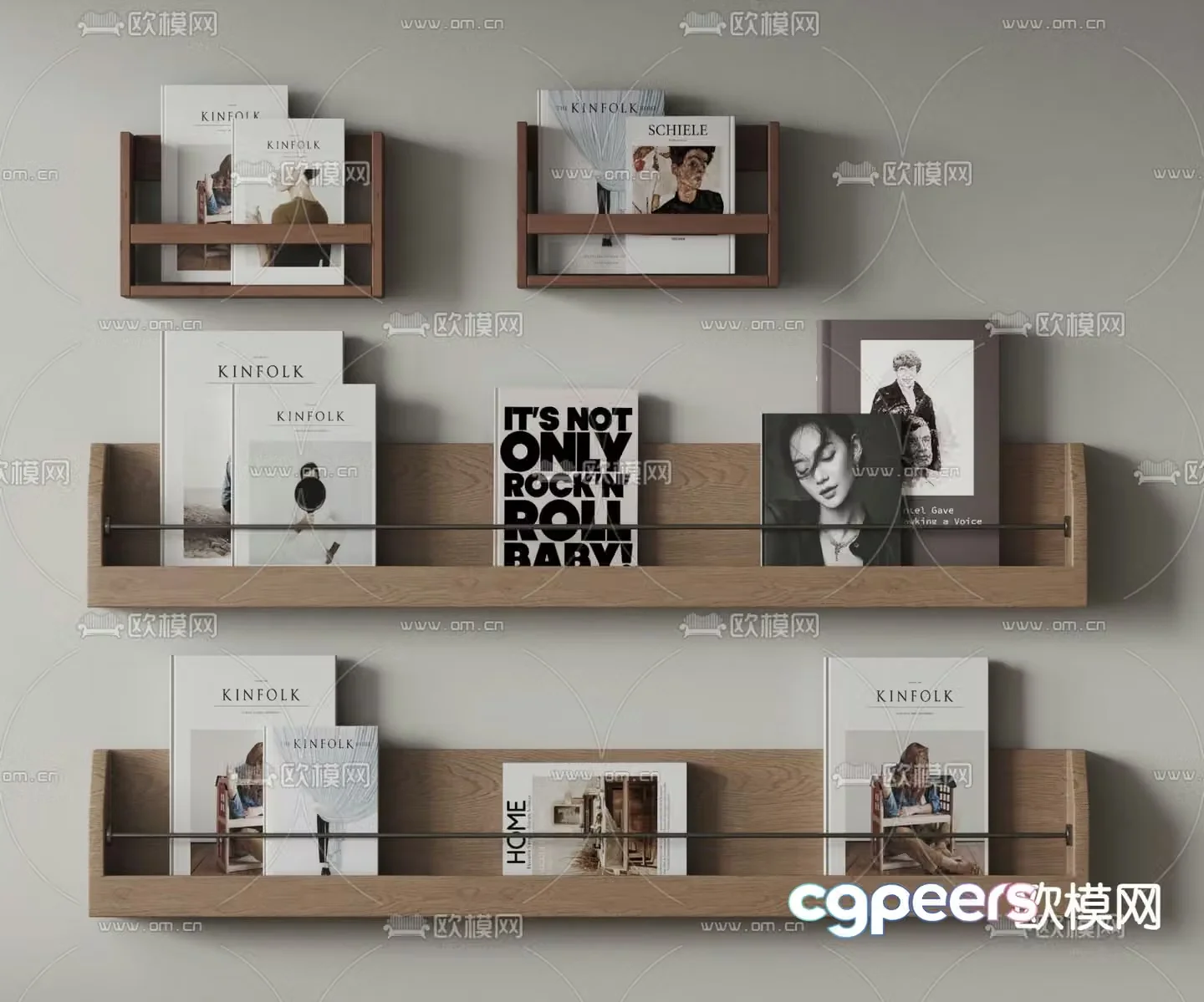 bookshelf magazine rack 3d model