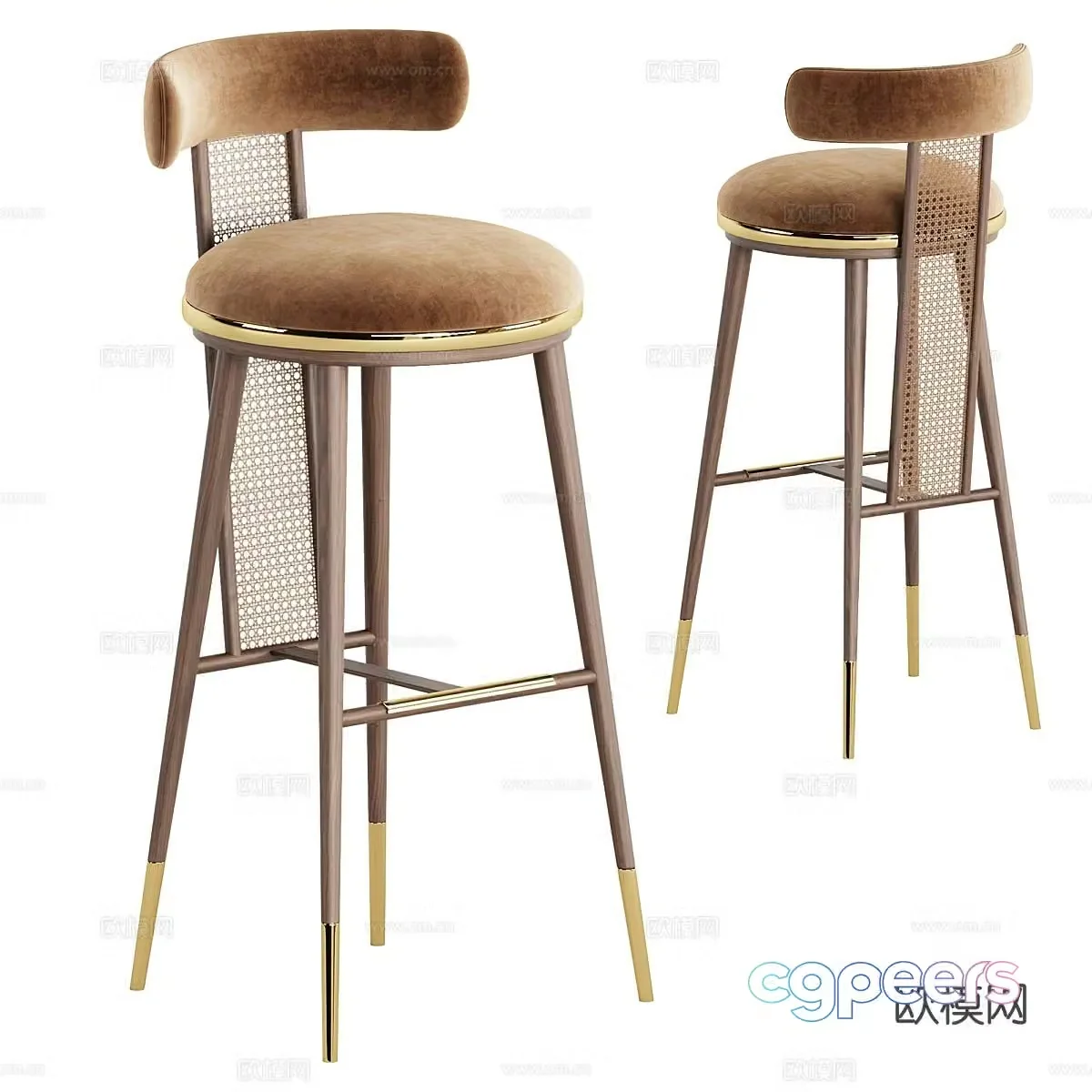 Modern bar stool high bar chair 3d model