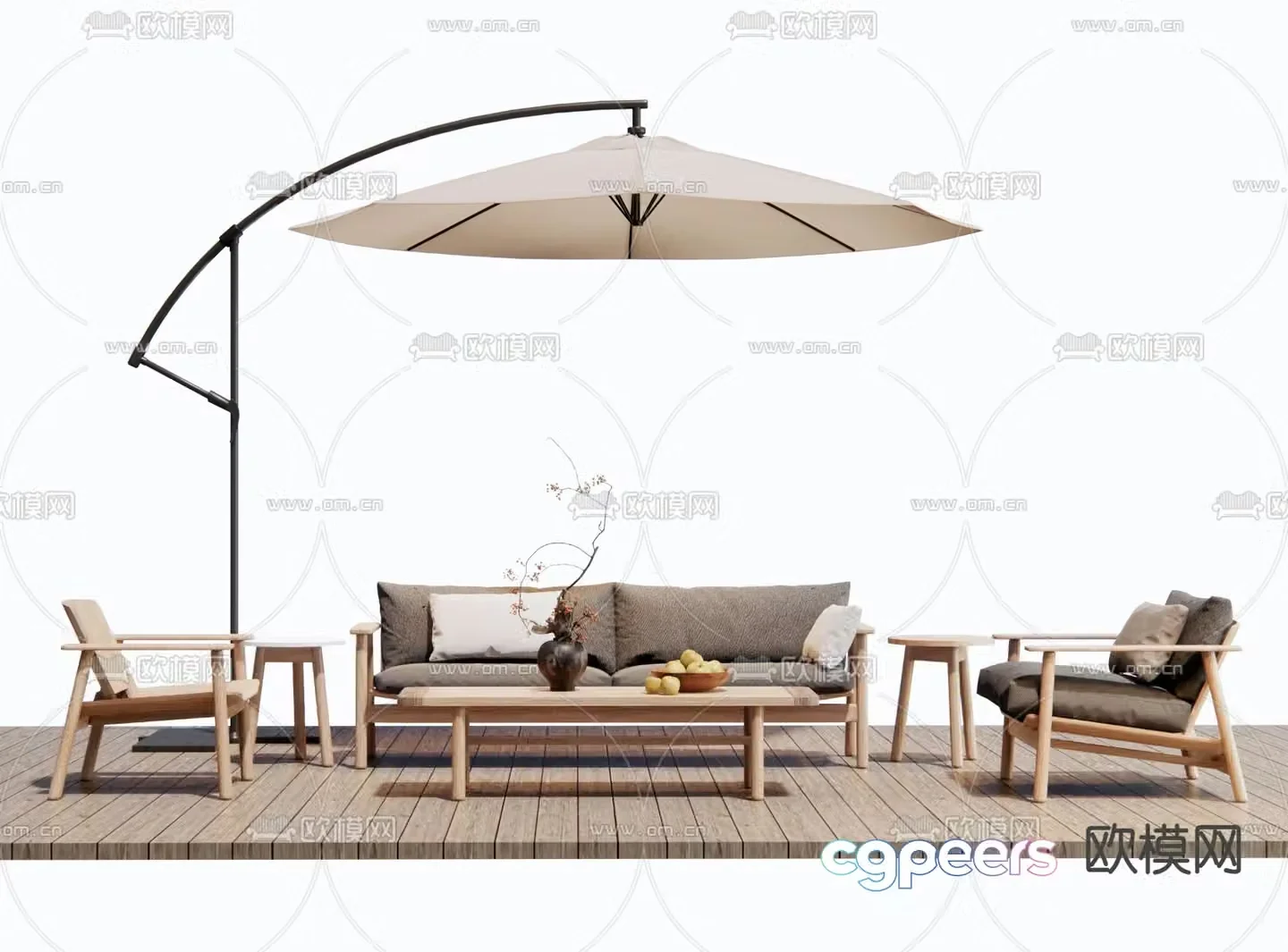 Outdoor sofa modular sofa 3d model