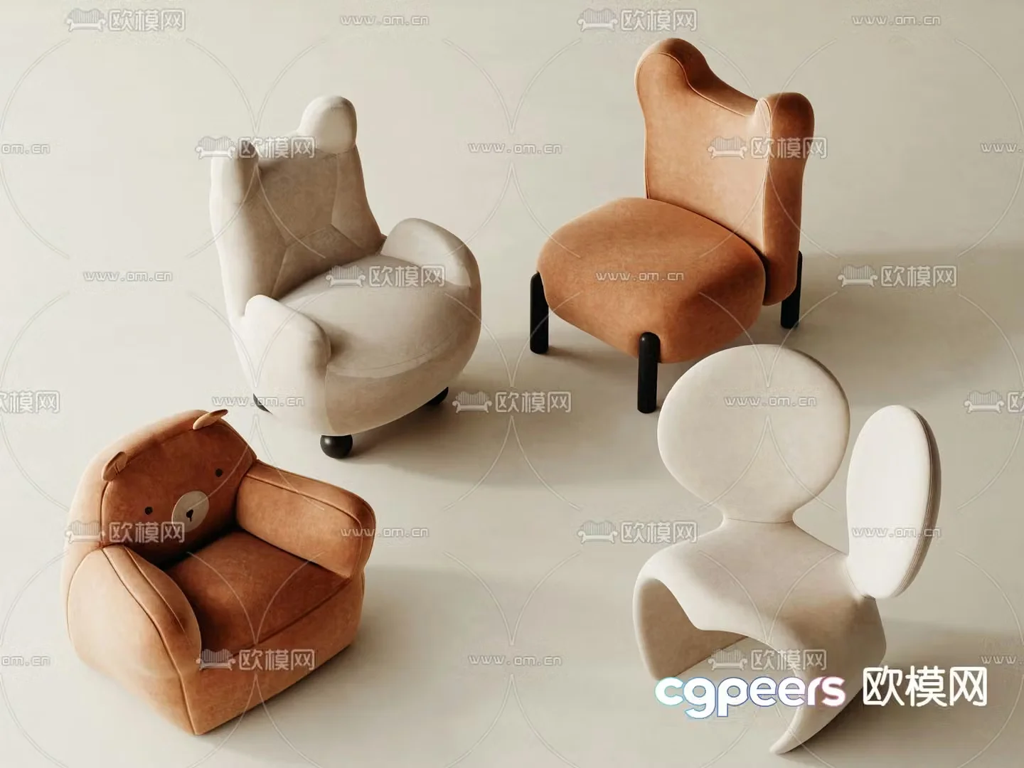 Children’s sofa cartoon sofa 3d model