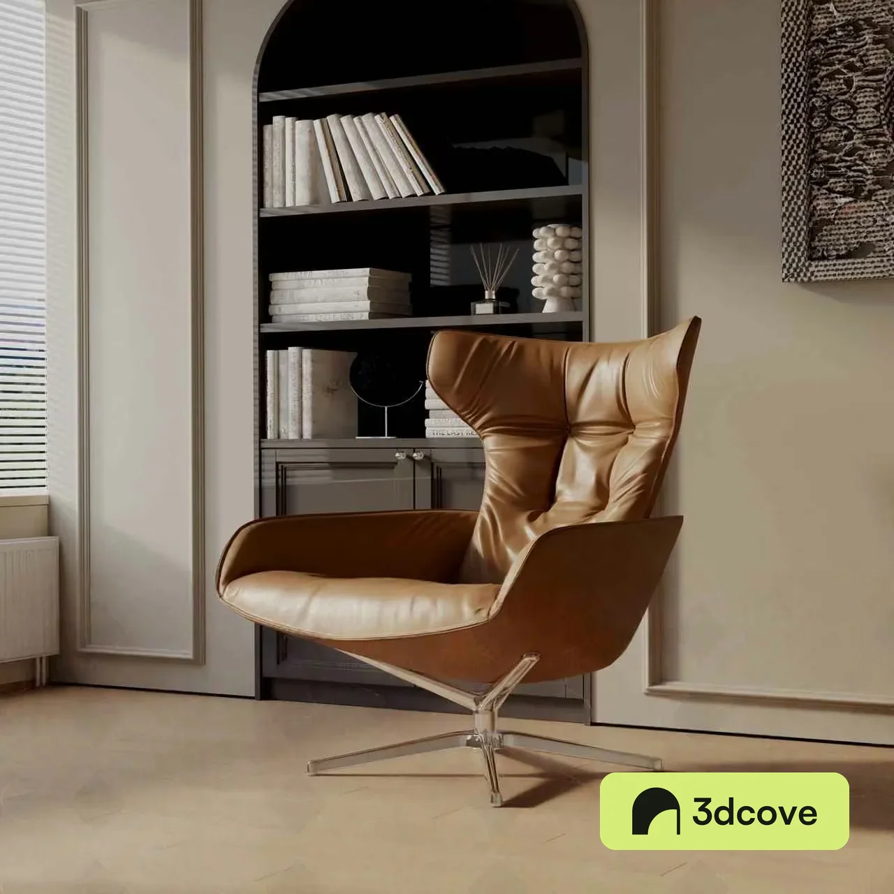 Modern Tan Leather Chair