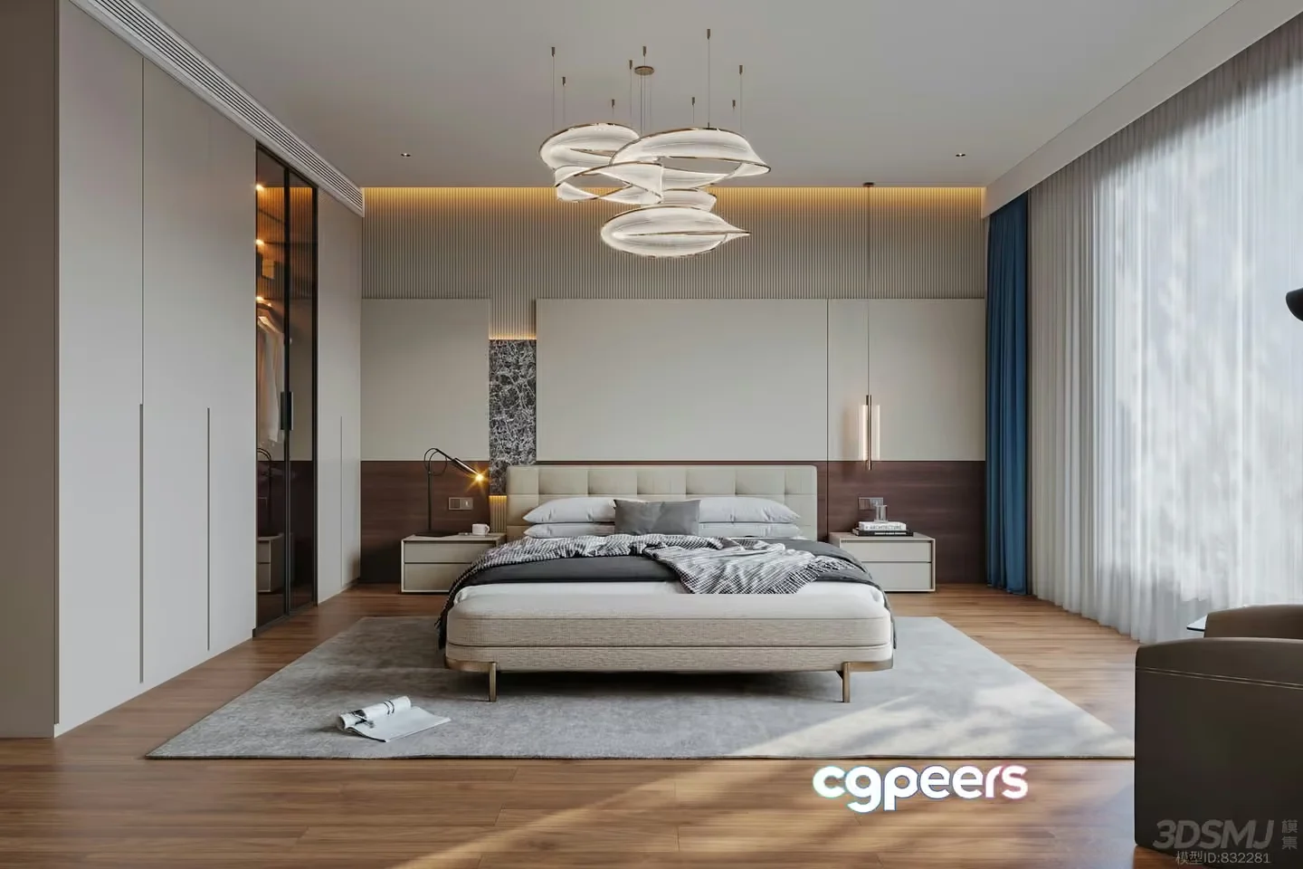 Cozy Modern Bedroom 3D Model – 20297 – CORONA Render
