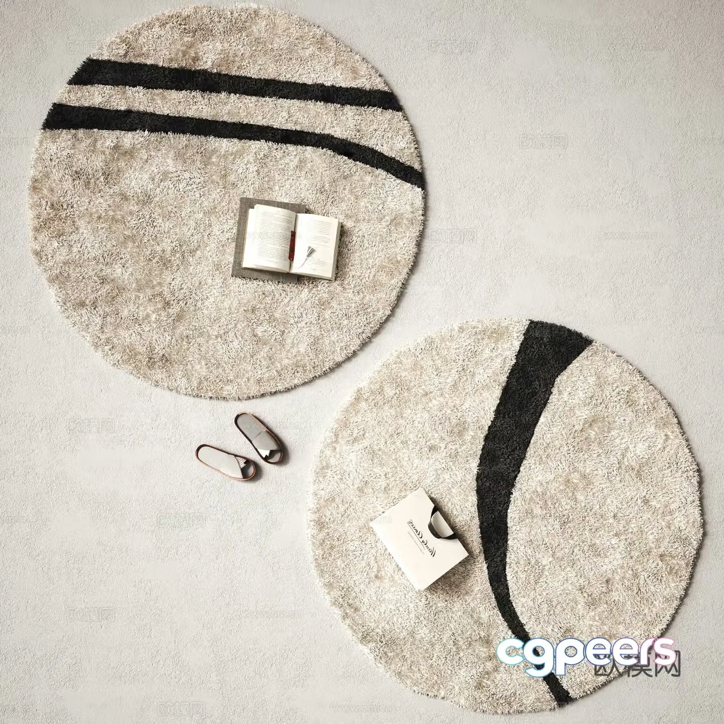 Modern round carpet 3d model