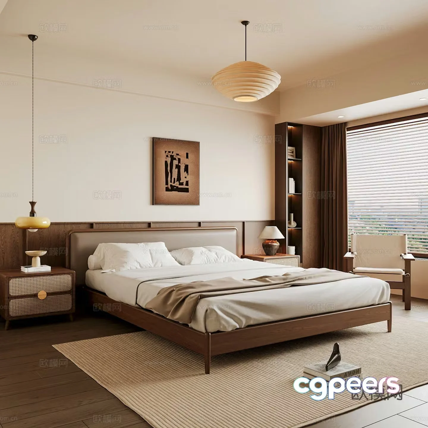 Wasabi Middle Ages Home Bedroom Wasabi Wind Bedroom Secondary Bedroom Master Bedroom Bathroom Window Bedroom 3D Model