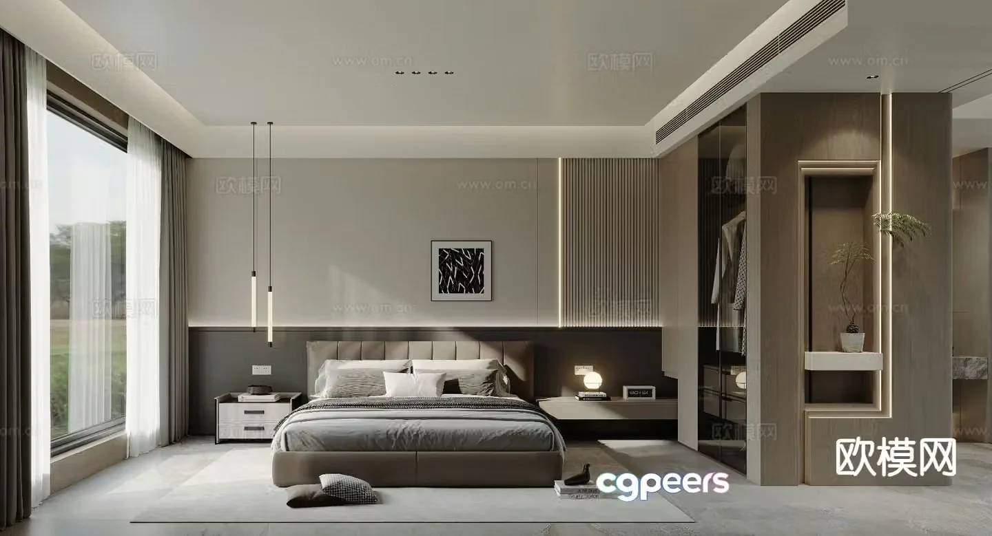 Italian style bedroom master bedroom master bathroom 3d model