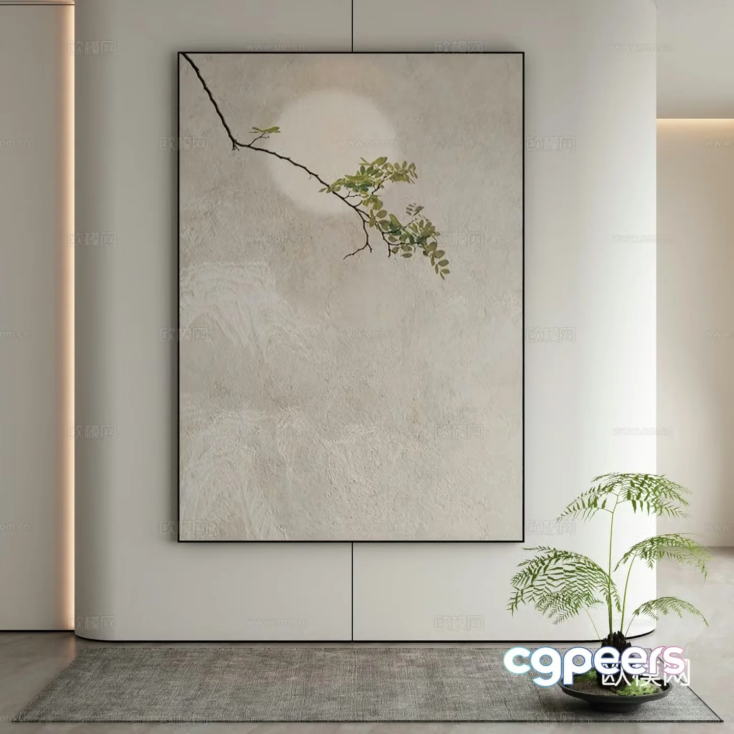 Modern Wasabi Hanging Painting Oil Painting 3D Model
