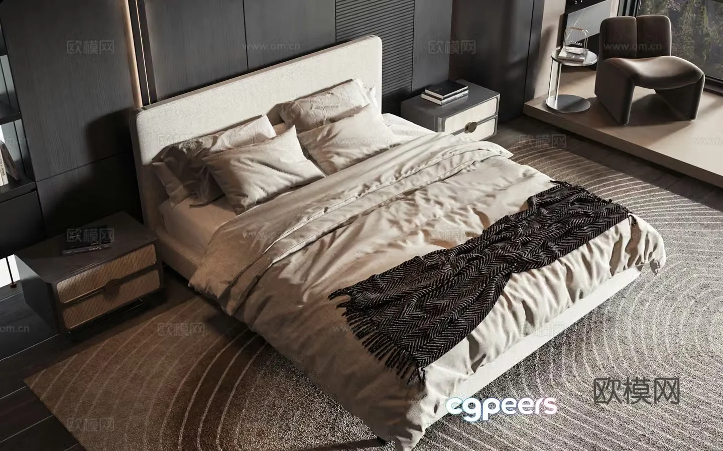 Modern style product bed 3d model