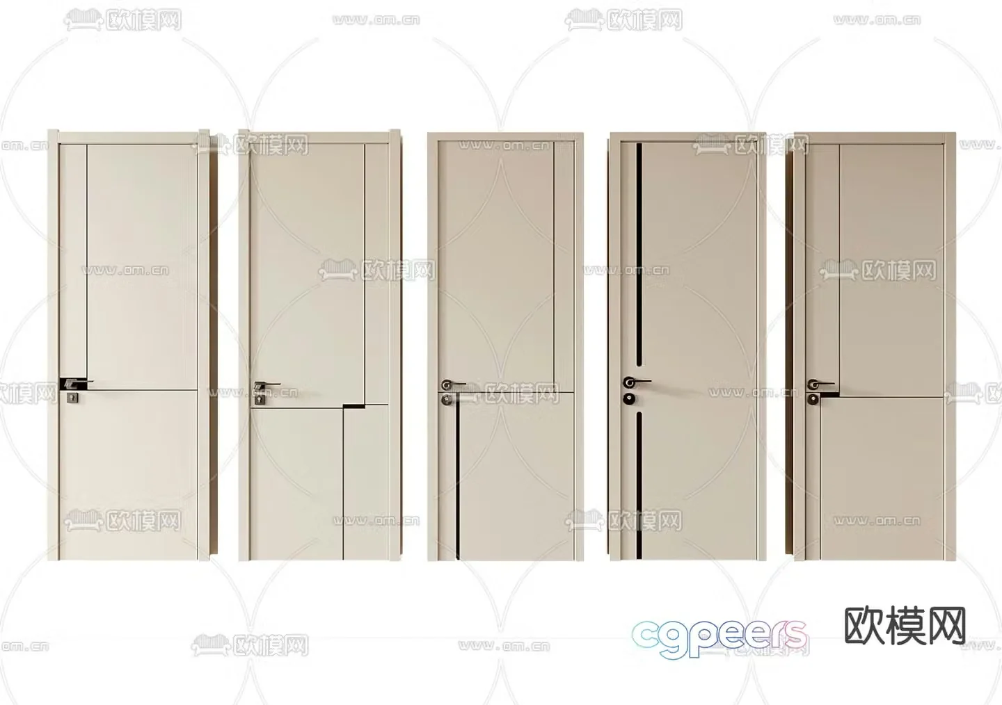 Bedroom door swing door 3d model
