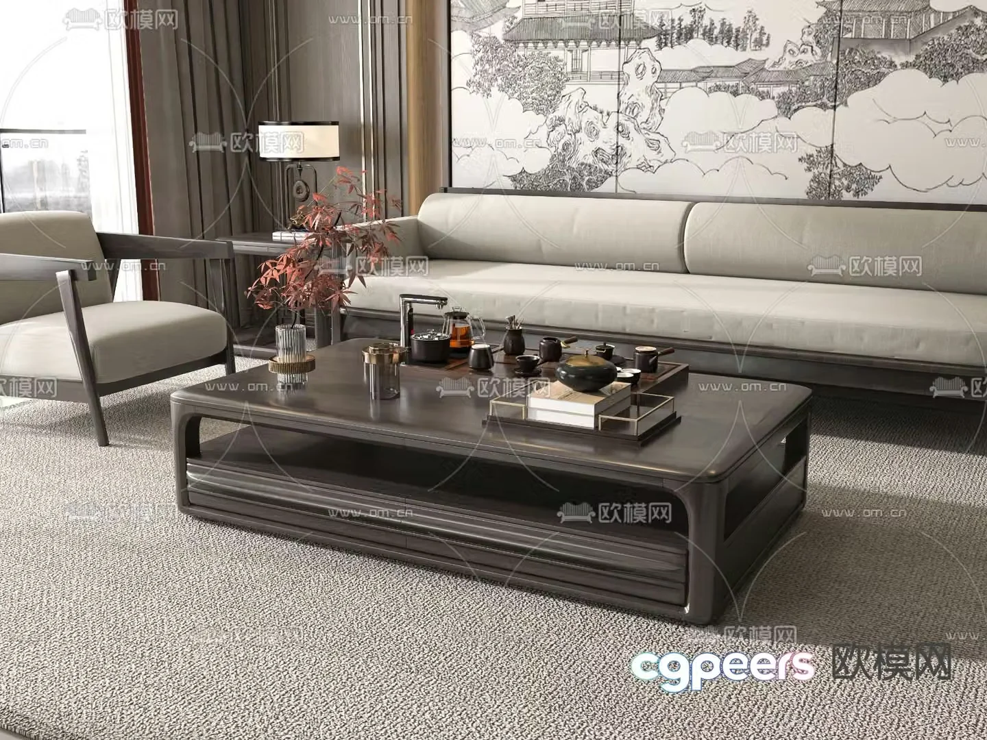 New Chinese coffee table 3d model