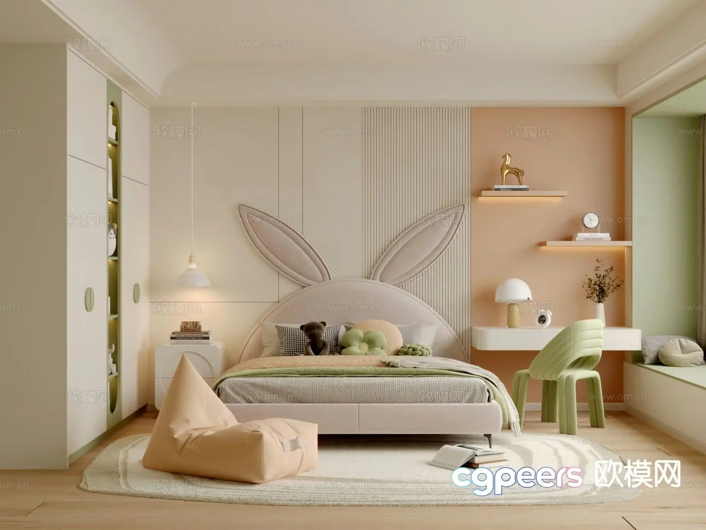 Modern children’s room girl’s room 3d model