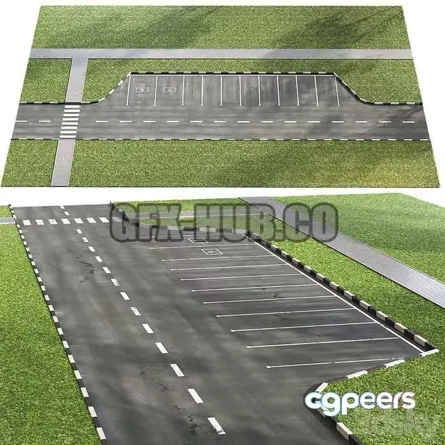 3ds Max Free – Car parking with spaces for the disabled